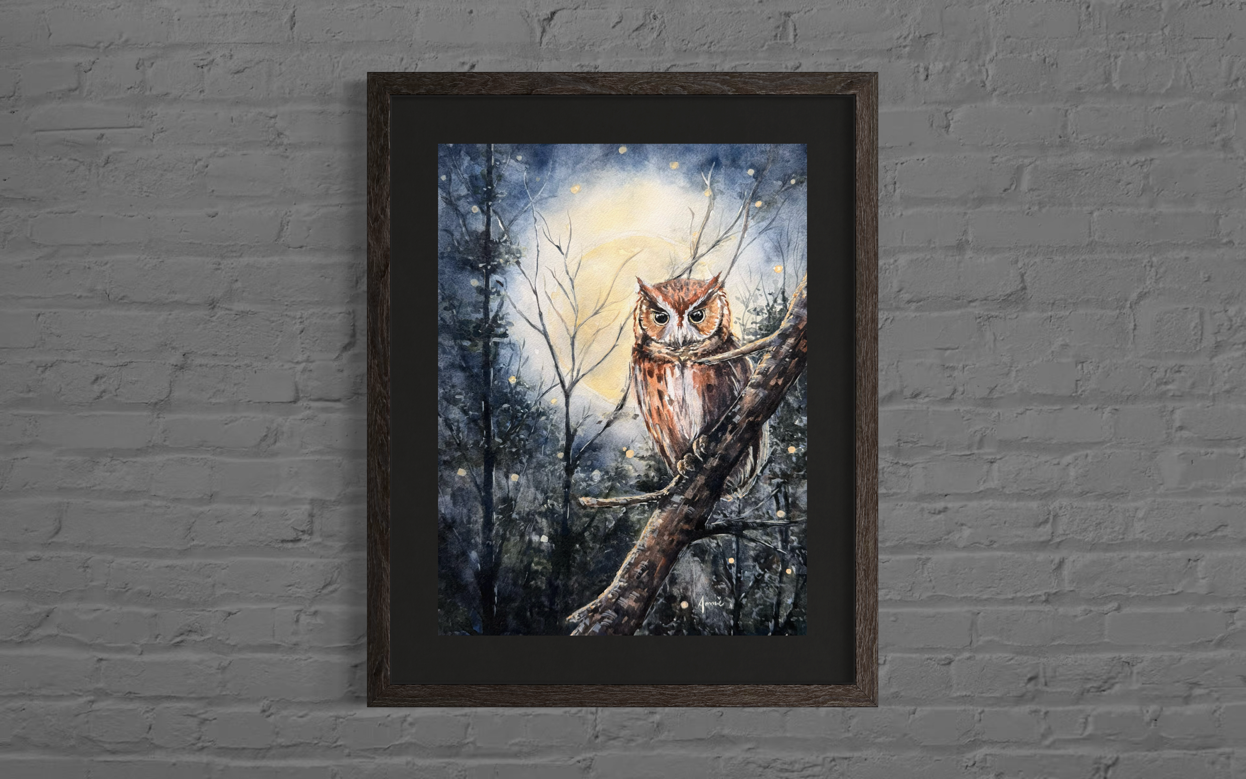 Moonlit Rivière Owl
