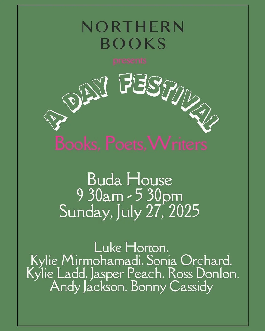 Looking forward to this day festival at Buda House in Castlemaine this Sunday 27th. I&rsquo;ll be chatting with the fabulous @elizahull after lunch. You can buy a session ticket or come for the day. Book via @northern_books and see you there 😘