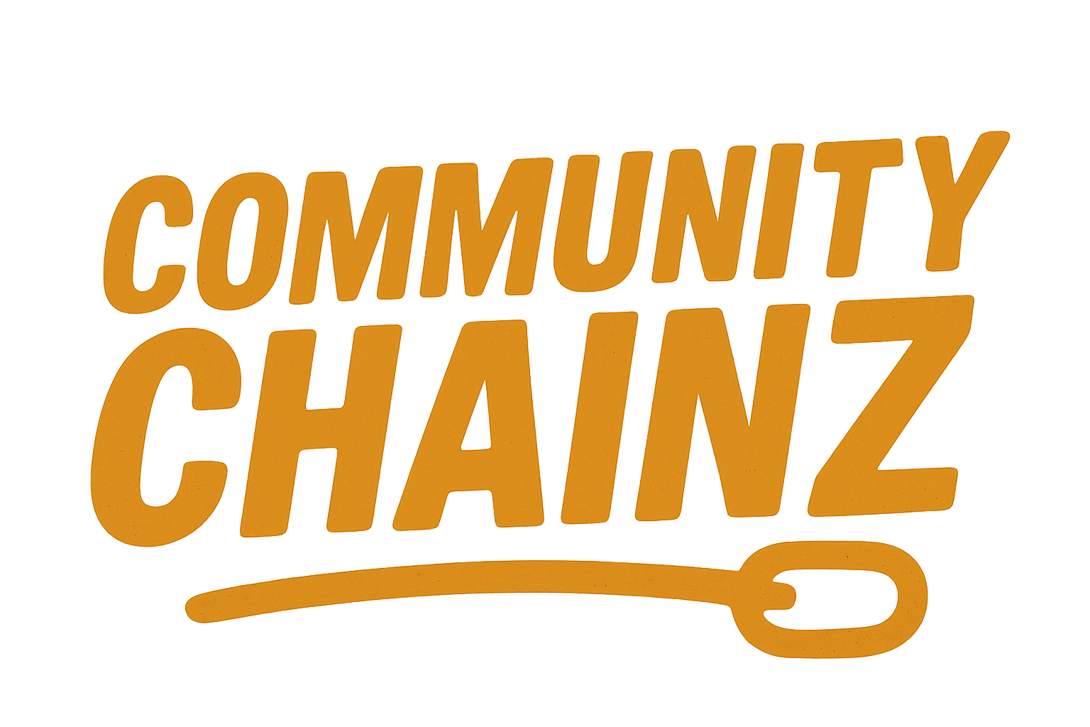 Text in orange reads "Community Chanz" with a graphic of a spoon beneath the words.