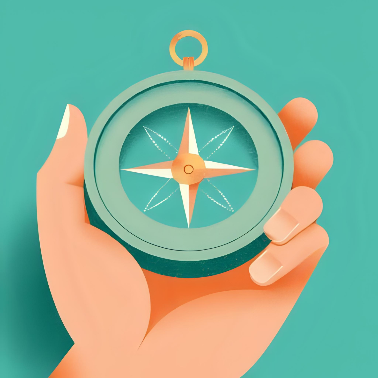 Compass, Held by a hand, Teal, Prime & Magnolia, Leadership, Consulting