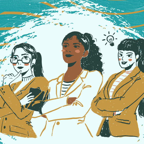 Empowered Women, Women in coats, Prime & Magnolia, Leadership, Consulting, Cartoon