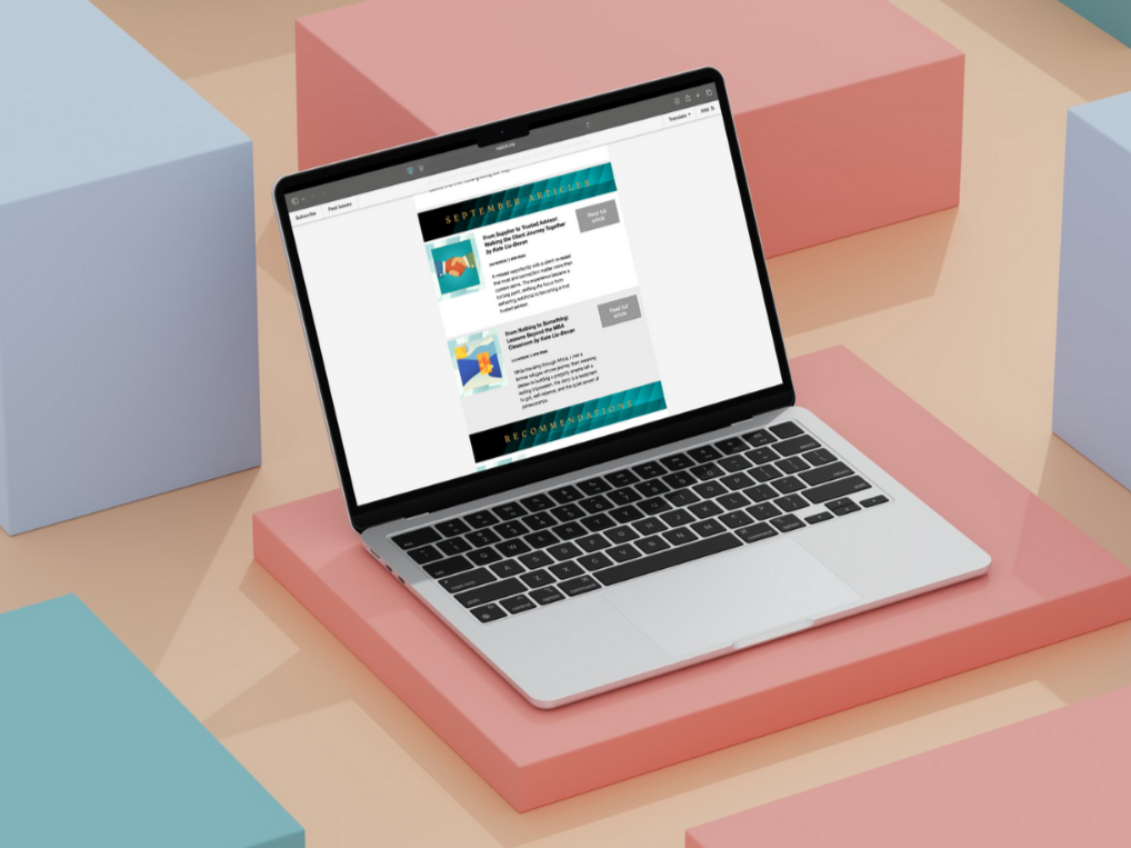 Laptop, Newsletter, Framing the Issue, Prime & Magnolia, Leadership, Consulting