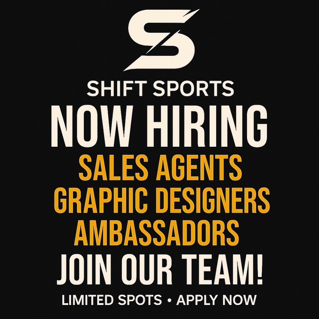 We&rsquo;re so excited to announce that the Shift Sports team is growing!

We&rsquo;re currently looking to expand our team with passionate Sales Representatives and creative Graphic Designers. If you&rsquo;re driven, team-oriented, and ready to be p