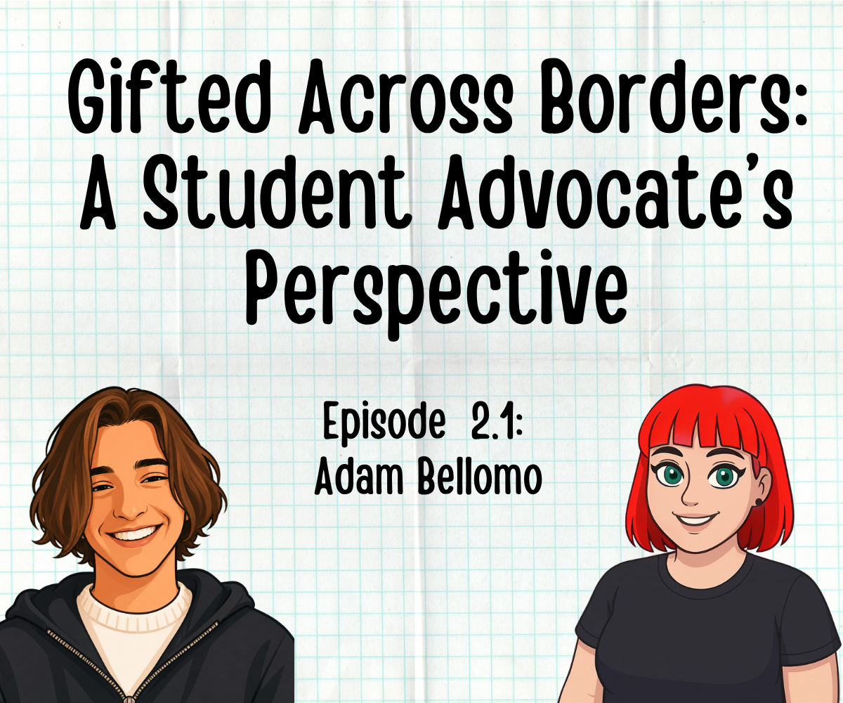Cartoon images of Adam Bellomo and Dr. Meryl with the title of the episode.