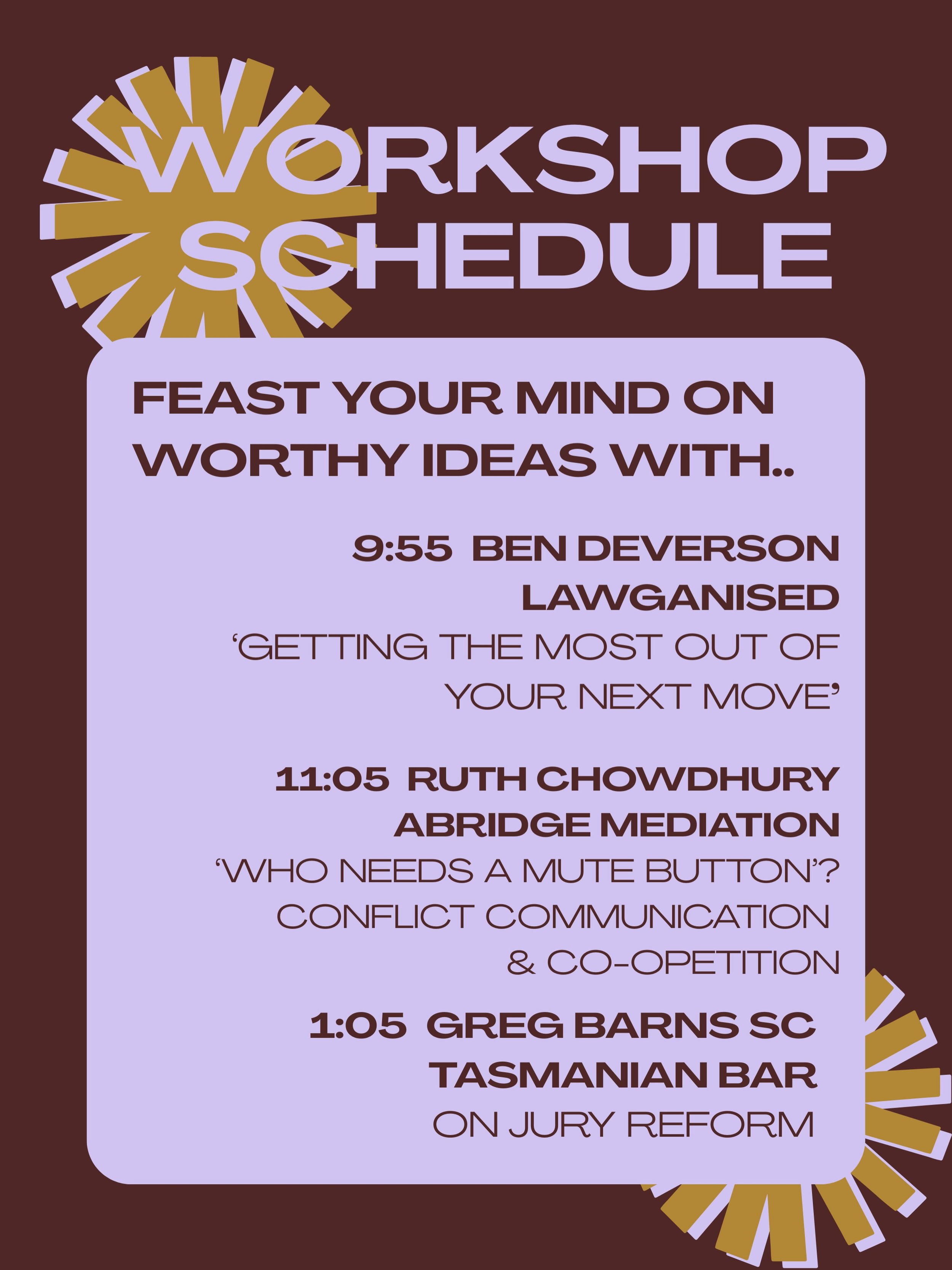 WERKSHOP: In addition to our magical mystery tour of a legal festival &lsquo;main stage&rsquo;, @thelexnovaguild bring more Principal kick-into-action fare with our intimate 16-pax workshop space at #Communitas26. It&rsquo;s first in best dressed, an