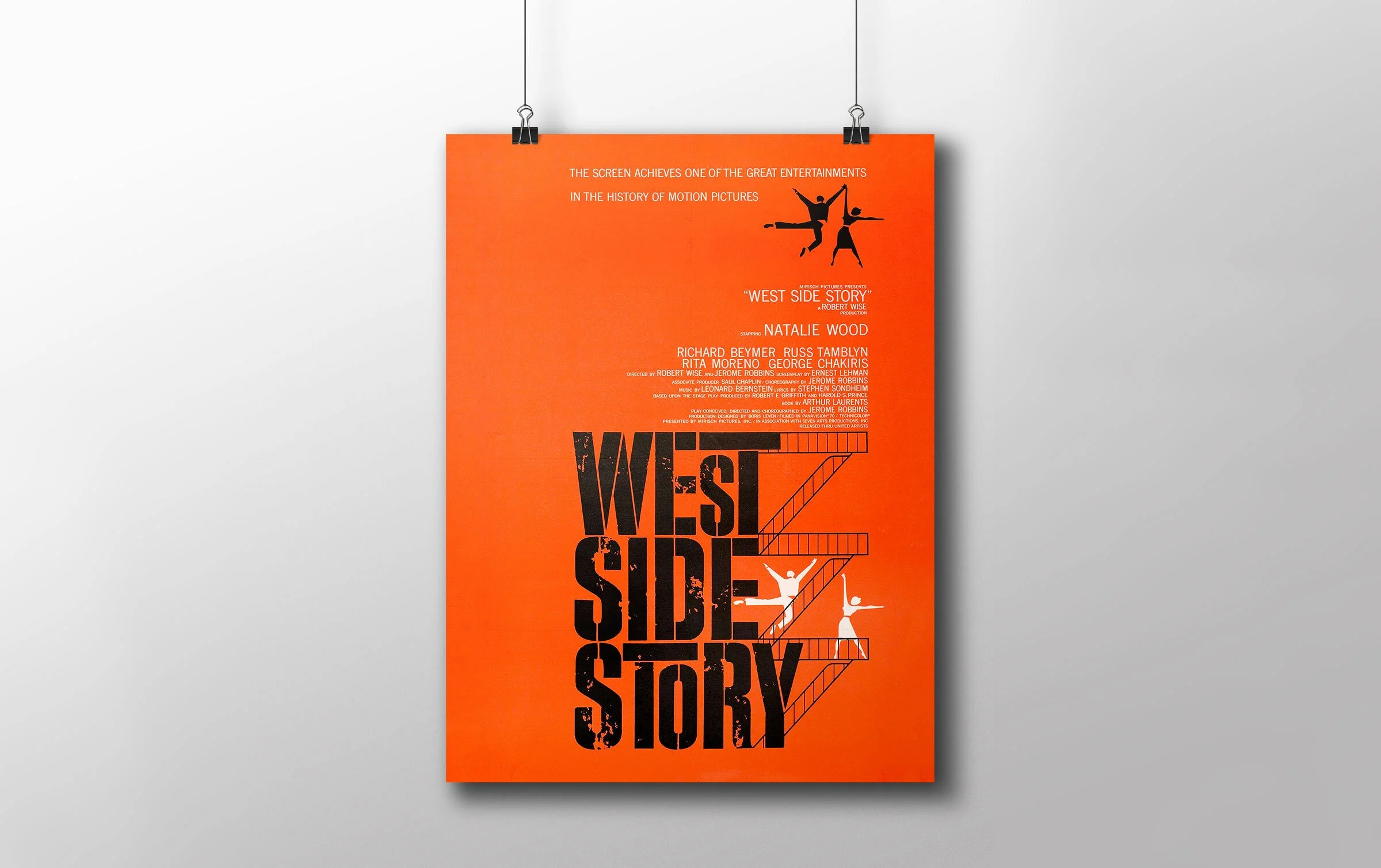 The design is inspired by the classic movieposter for West Side Story from 1961.