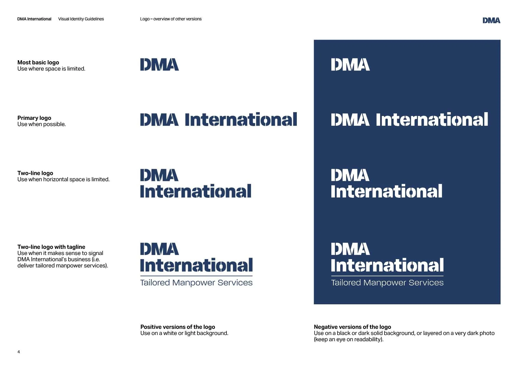 Pages from the Visual Identity Guidelines.