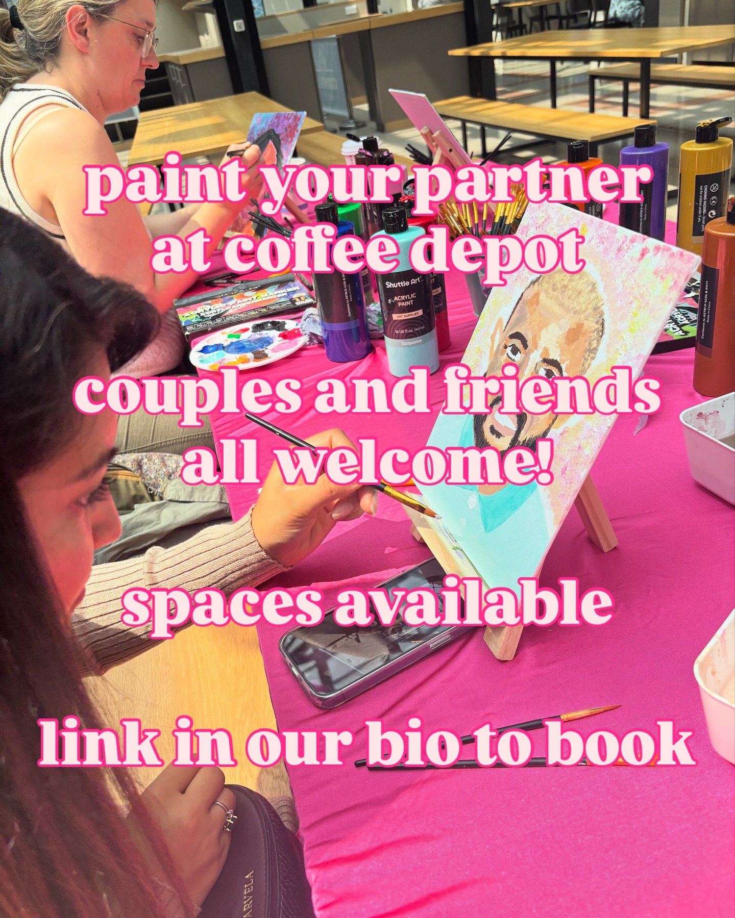 Reminder: Paint Your Partner Workshop &ndash; Tuesday 17th June

Looking for the perfect date night or a fun evening with friends? Don&rsquo;t miss our Paint Your Partner Workshop at Coffee Depot, happening Tuesday 17th June from 5&ndash;7pm.

Whethe