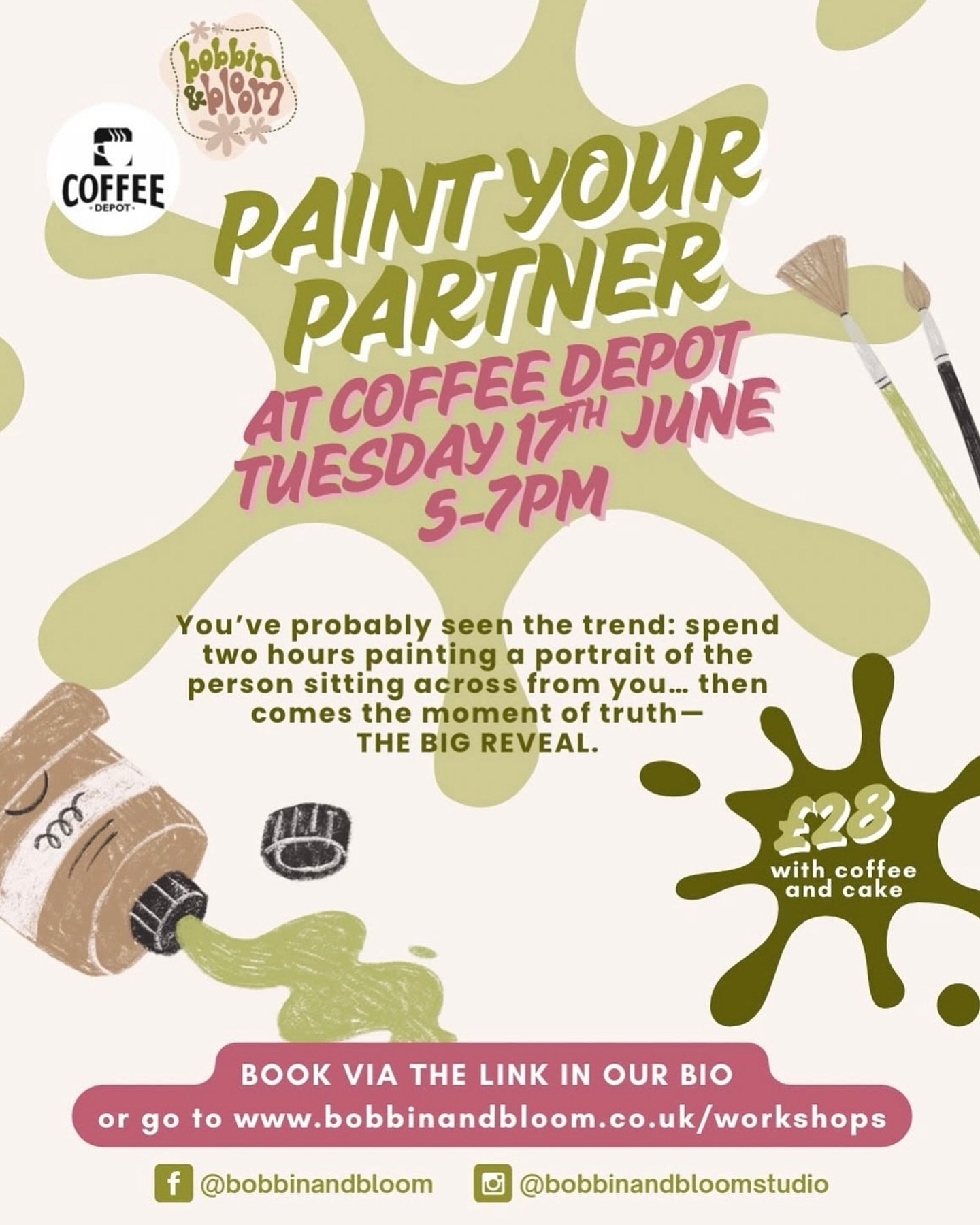 Just a little reminder &ndash; our Paint Your Partner Workshop is coming up soon!

Join us at Coffee Depot on Tuesday 17th June from 5&ndash;7pm for an evening of creativity, laughter, and connection. Whether you&rsquo;re planning a fun girls night o