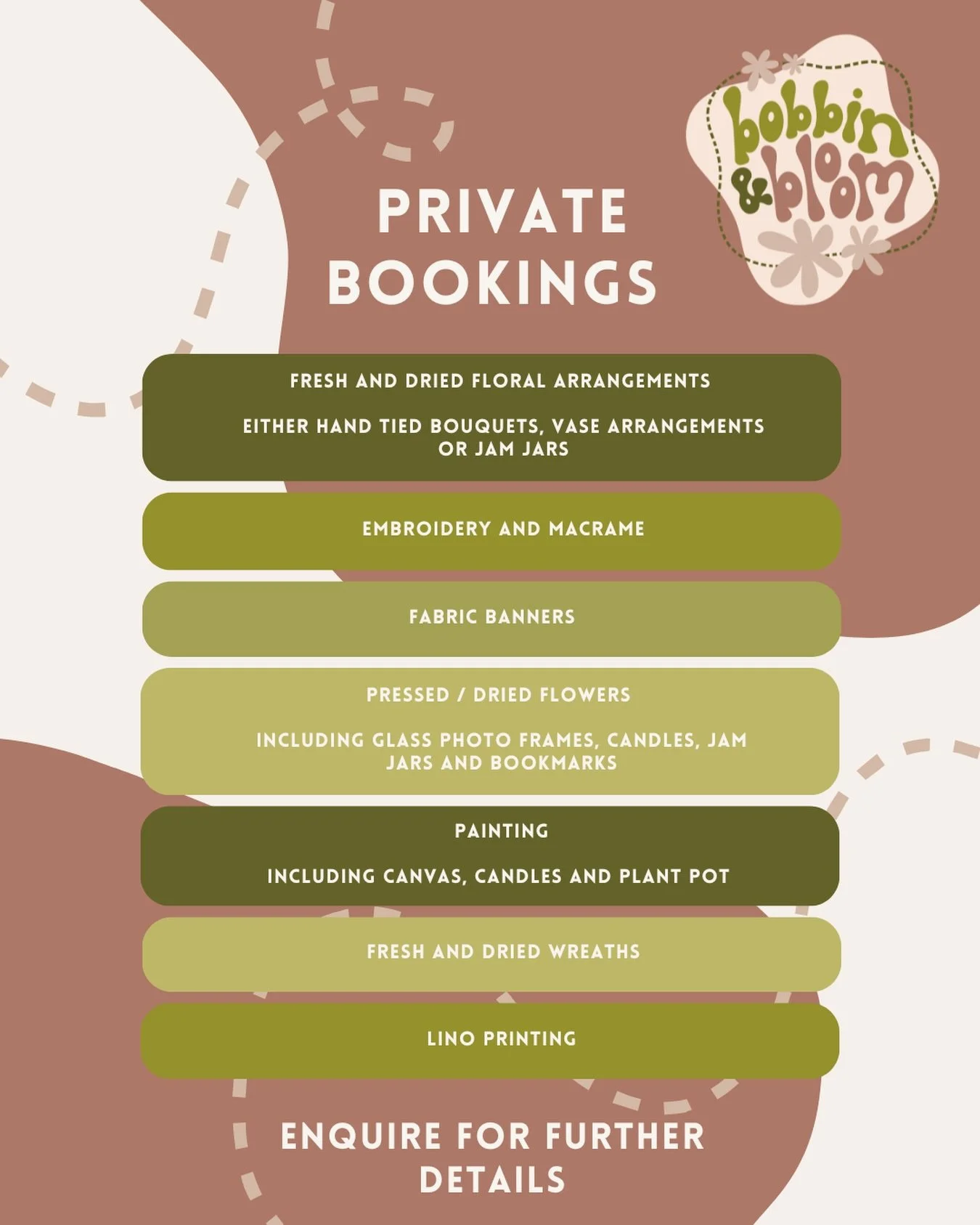 No group workshops at the minute? No problem! 

Just because our public workshops are taking a little pause doesn&rsquo;t mean the creativity has to stop! Private bookings are the perfect way to celebrate birthdays, hen parties, baby showers, team so