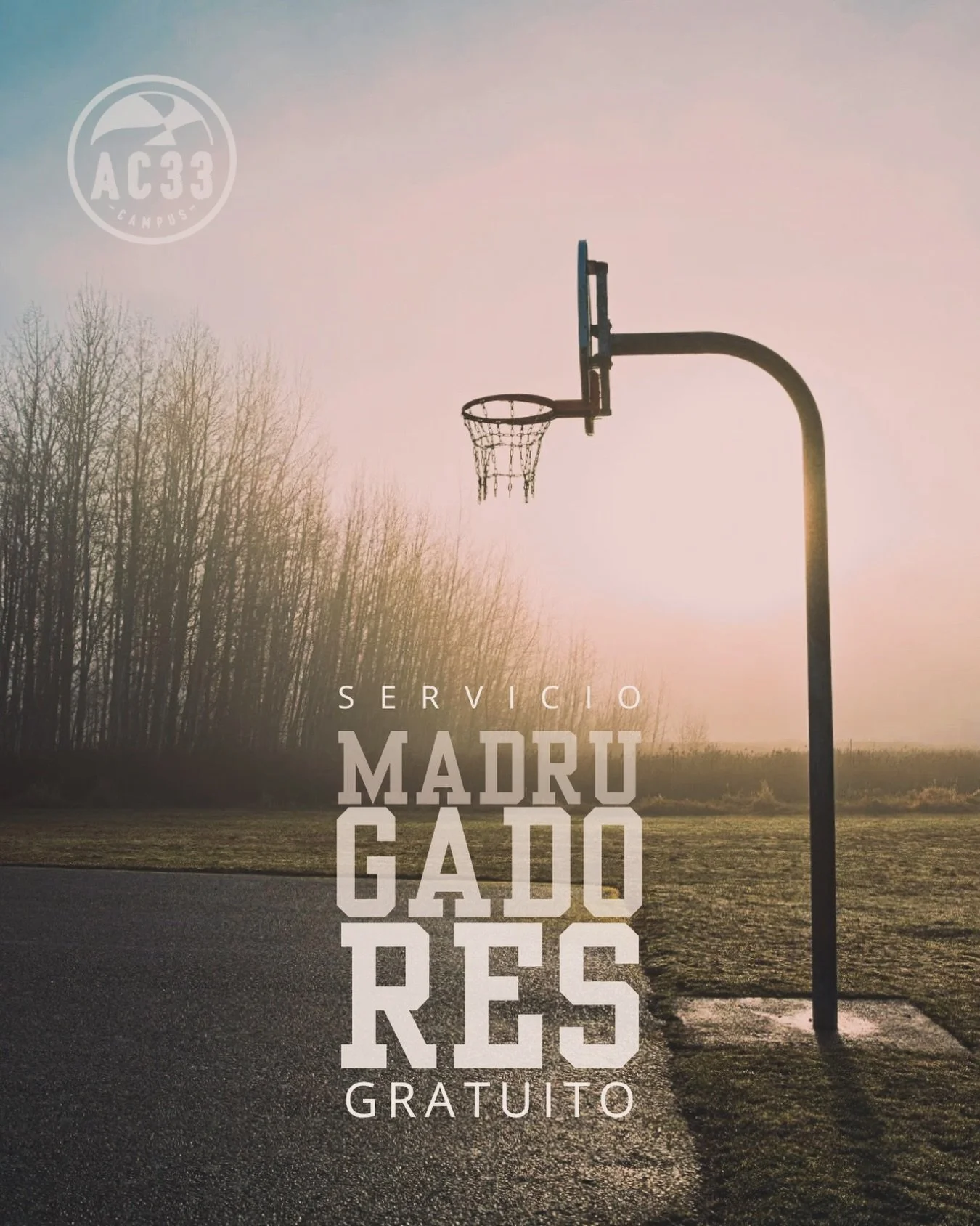 Sabemos que no todos los d&iacute;as empiezan igual.

Por eso, el Campus AC33 dispondr&aacute; de servicio de madrugadores para todos aquellos que lo necesiten 🏀

🕗 Desde las 08.00h
💙 Servicio gratuito
📩 Solicitud previa necesaria, que se gestion