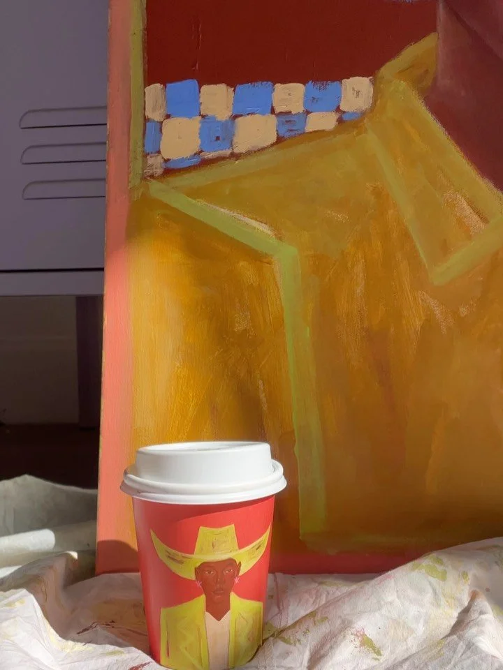 This morning was spent sitting in the sun, painting, and sipping from the cutest little cup