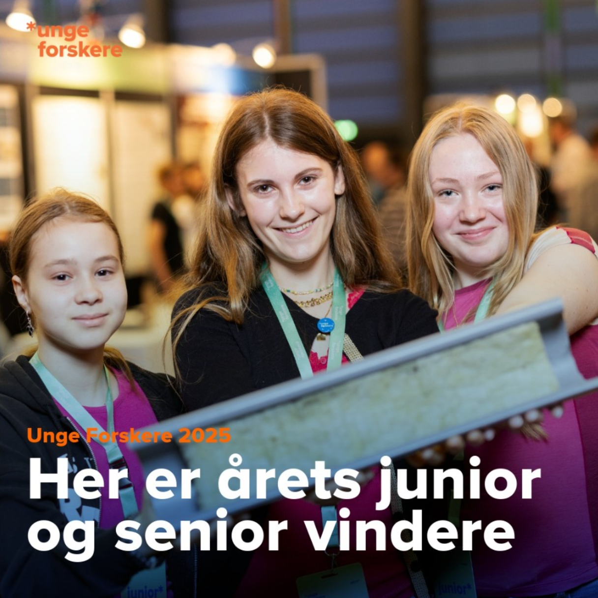 De tre vindere af 'Unge Forsker 2025' fra Skt. Josefs Skole i Roskilde