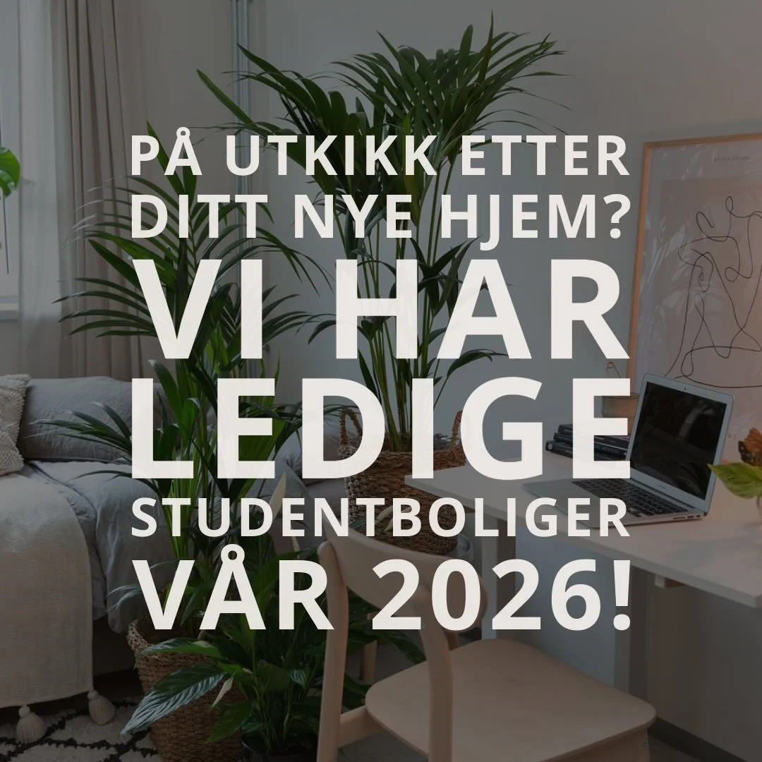 P&aring; leting etter studentbolig eller kjenner noen som ikke fikk i h&oslash;st? Vi har n&aring; en del ledige boliger fra januar og februar! 
Se de tilgjengelige boligene og send s&oslash;knad via. hjemmesiden v&aring;r💚