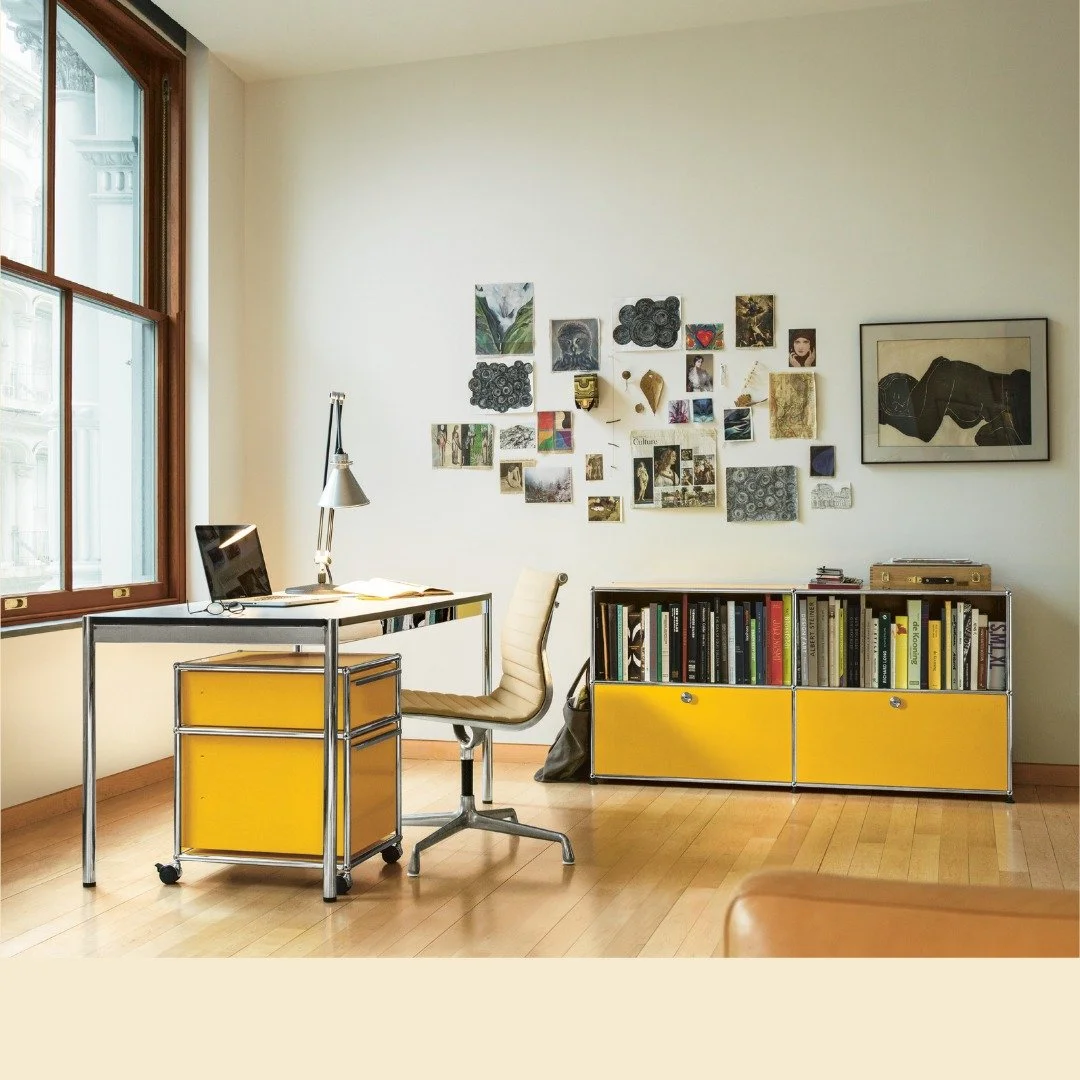 Ic&oacute;nico y Adaptable:
USM es una declaraci&oacute;n de dise&ntilde;o. Cada pieza est&aacute; meticulosamente dise&ntilde;ada para transformarse y adaptarse, ofreciendo una versatilidad inigualable sin renunciar a la est&eacute;tica. Crea un esp