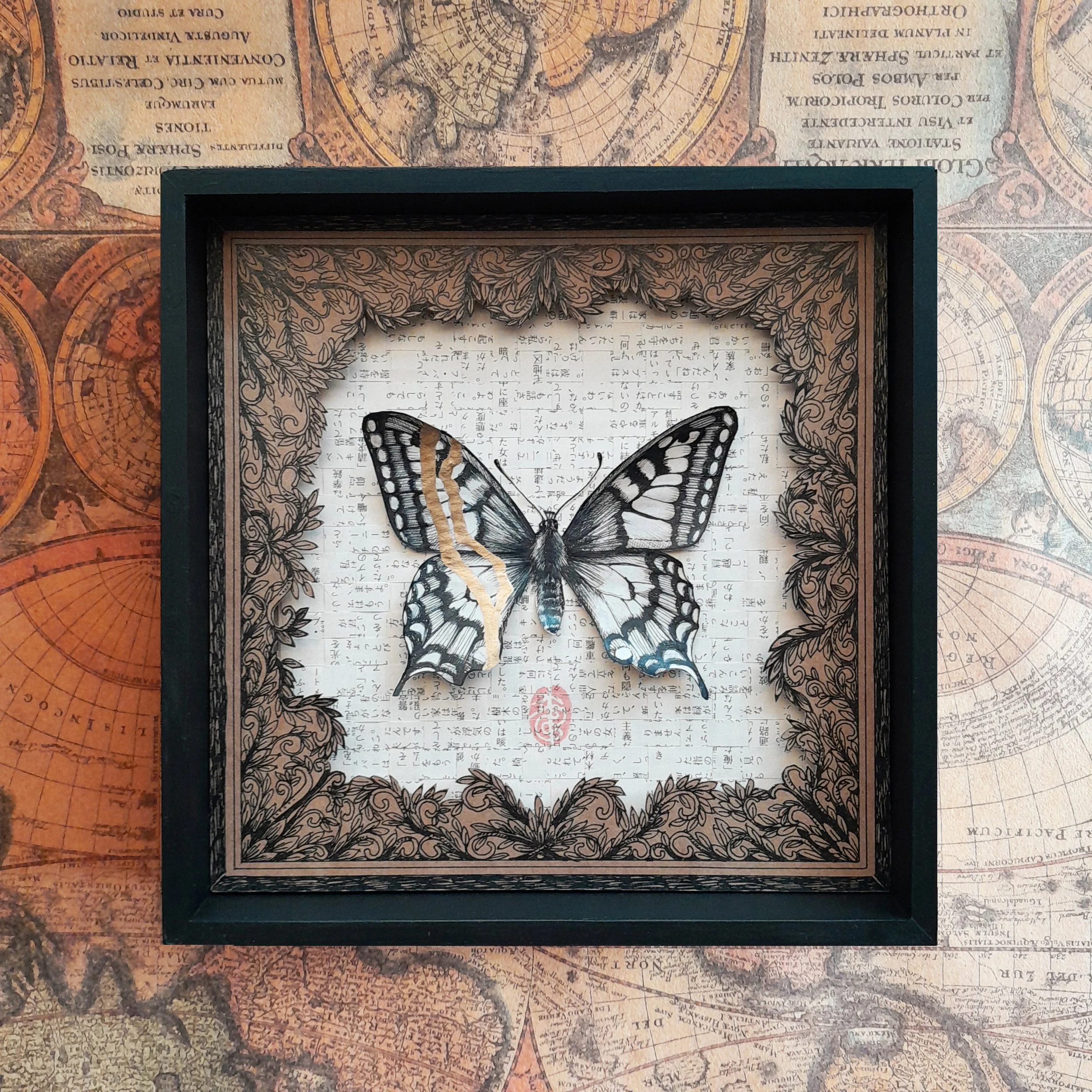 Papilio machaon Kintsugi Diorama #02