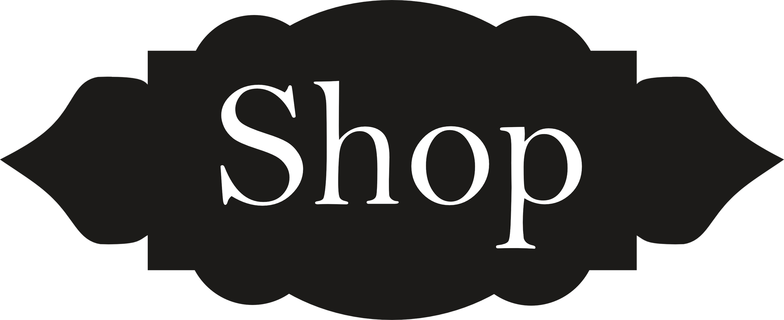 Un panneau noir avec le mot 'Shop' en blanc, style vintage.