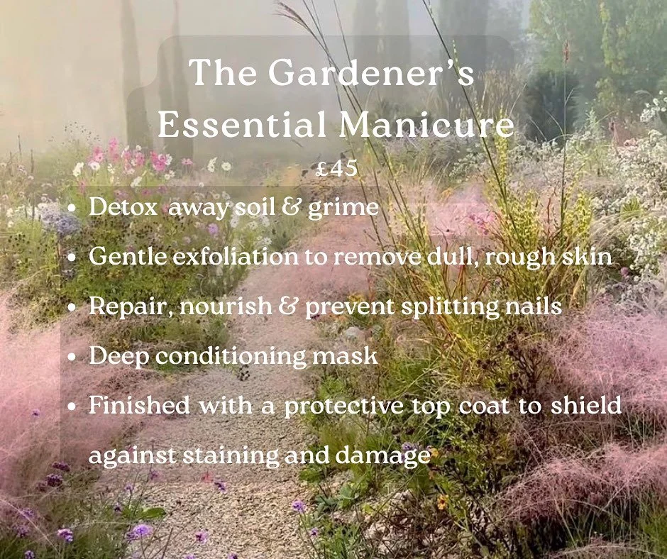 This winter, we&rsquo;re introducing our new treatment designed especially for hardworking, green-fingered hands &mdash; the Gardener&rsquo;s Essential Manicure.

Give your hands a seasonal refresh with a natural, eco-friendly treatment that:

🌿 Det