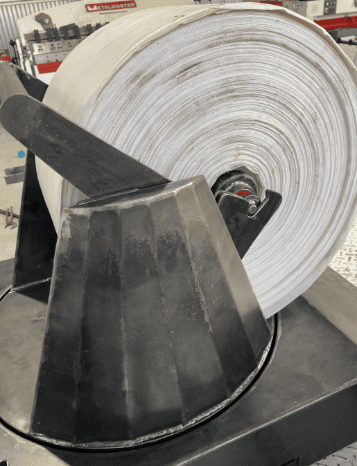 Blast hole liner on our patented multidirectional line dispenser