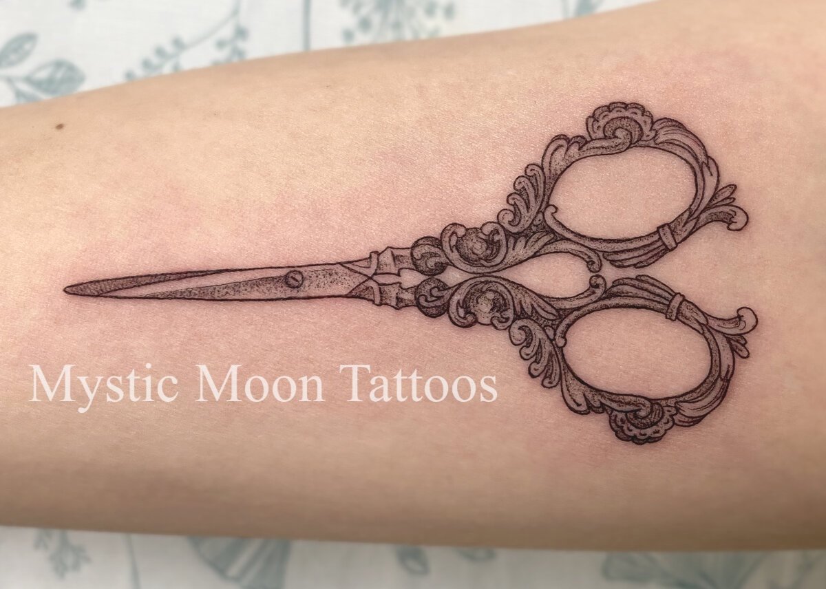Intricate vintage scissors.