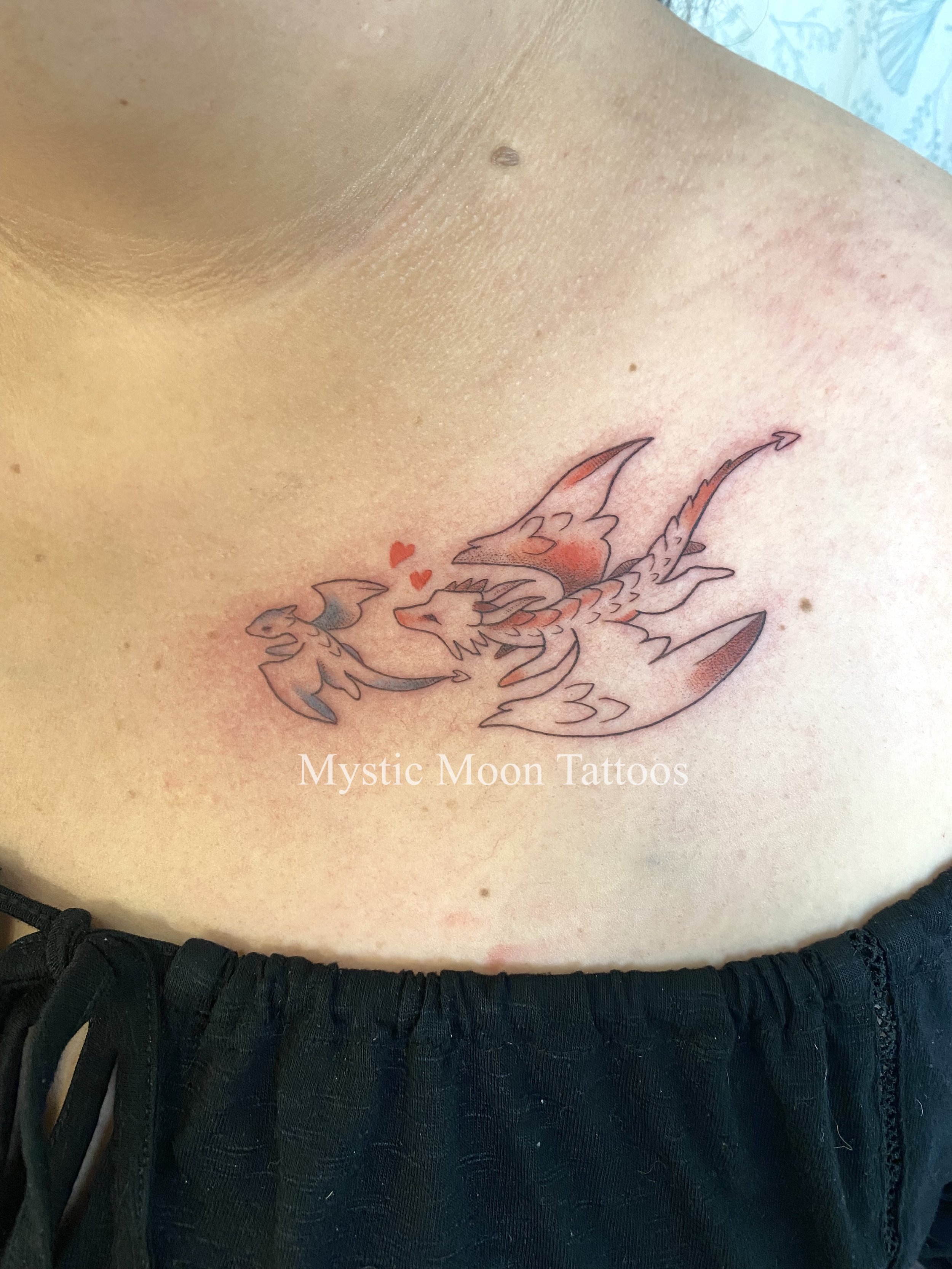 Cute mother and son dragons.