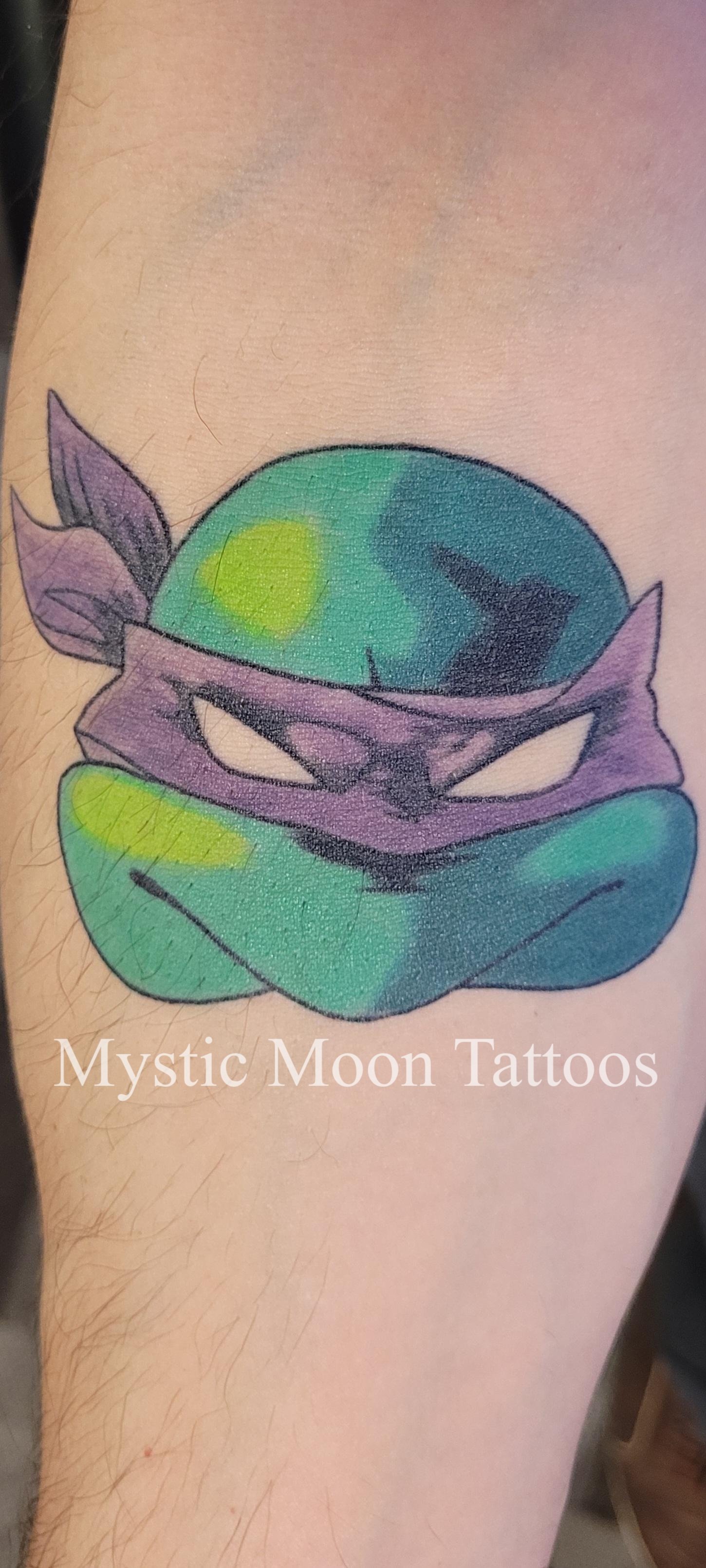 Our man Donatello looking crisp and vibrant, all healed up! This was a client photo sent in!