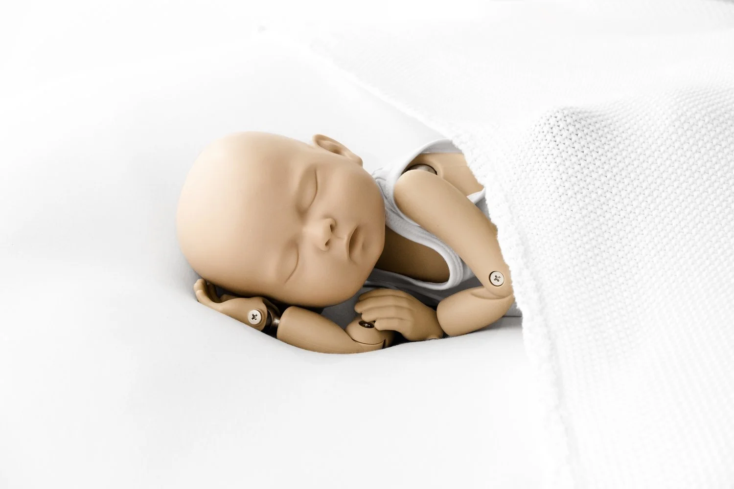 stand in baby newborn photography doll in side pose