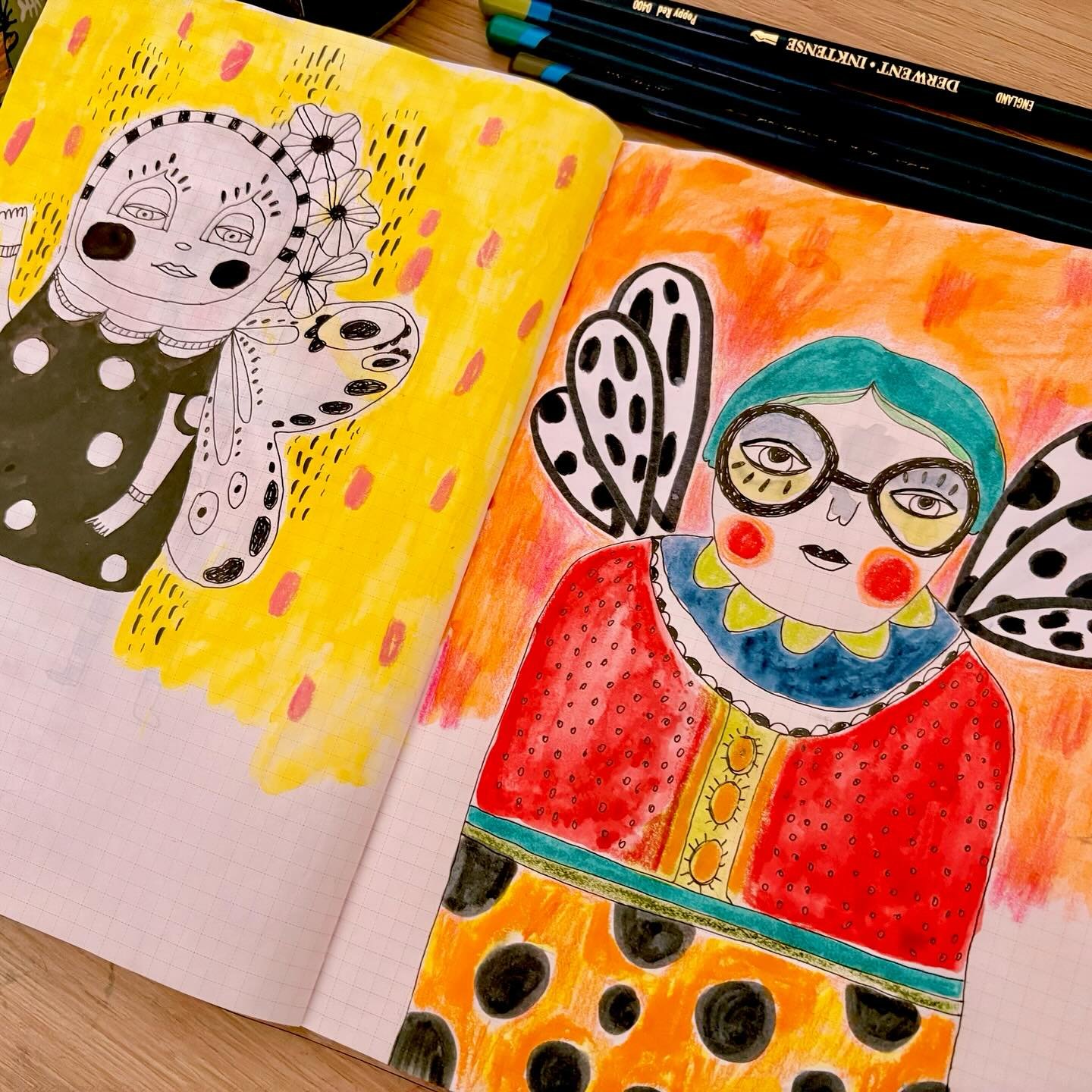 Hope everyone had an amazing Easter!! 🐣 Another new video is up on my website for pocketpals 💕 we drew today and getting ready for new collage sheets soon &hearts;️ have a fabulous day and or evening! #journal #hobonichitecho #hobonichidailypages #