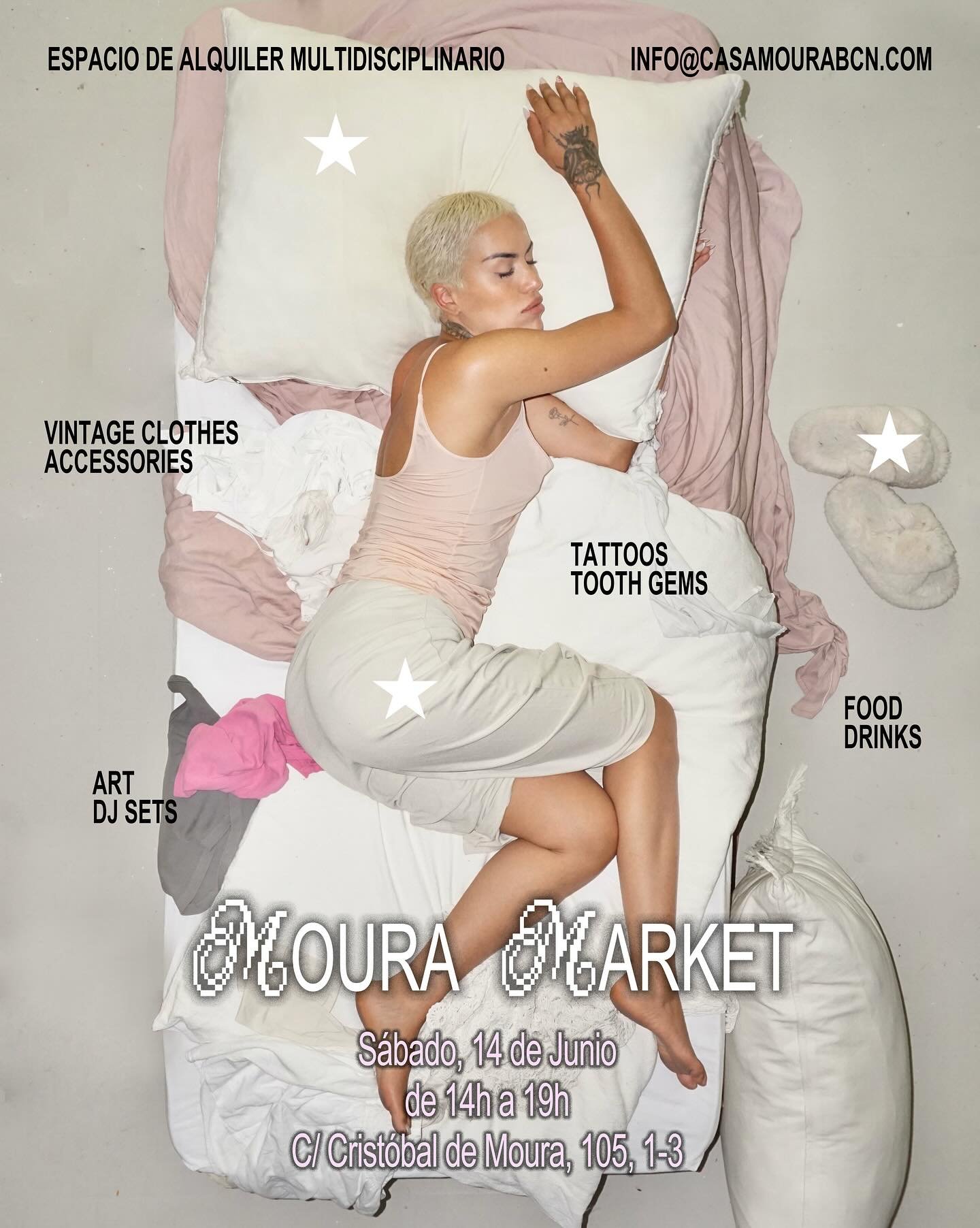 ✴︎✴︎✴︎ We&rsquo;re Back! ✴︎✴︎✴︎

Casa Moura opens its doors for Moura Market Vol.II !
Enjoy vintage fashion, art and live performance. 
Stay tuned for the announcement of our participants !

✢ When ✢
Saturday 14th of June

✢ Time ✢
14hr-19hr

✢ Ticke