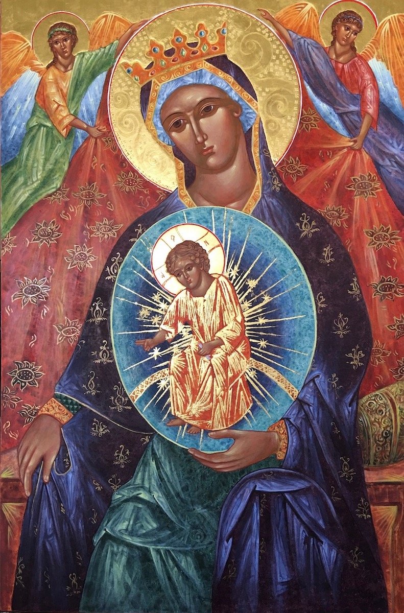 Madonna of the Miracles, egg tempera and gold leaf on board, 32 x 21 inches