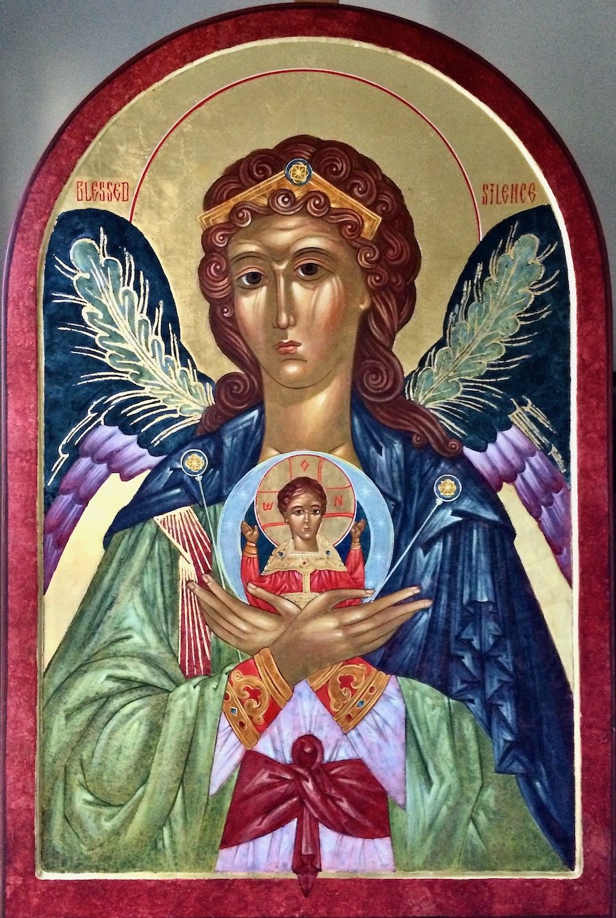 Icon of Blessed Silence, egg tempera and gold leaf on poplar board, 31.5 x 20.5 inches