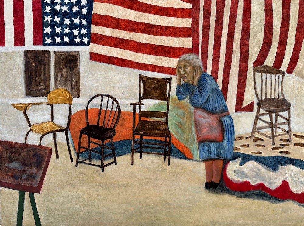 Angelina Pays a Visit, oil on canvas, 12 x 16 inches
