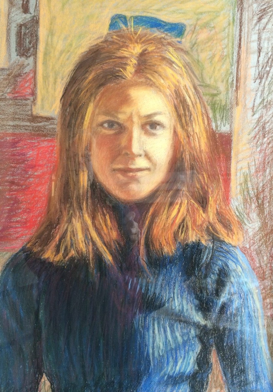 Dorry at RISD, pastel on paper, 23.5 x 16.5 inches