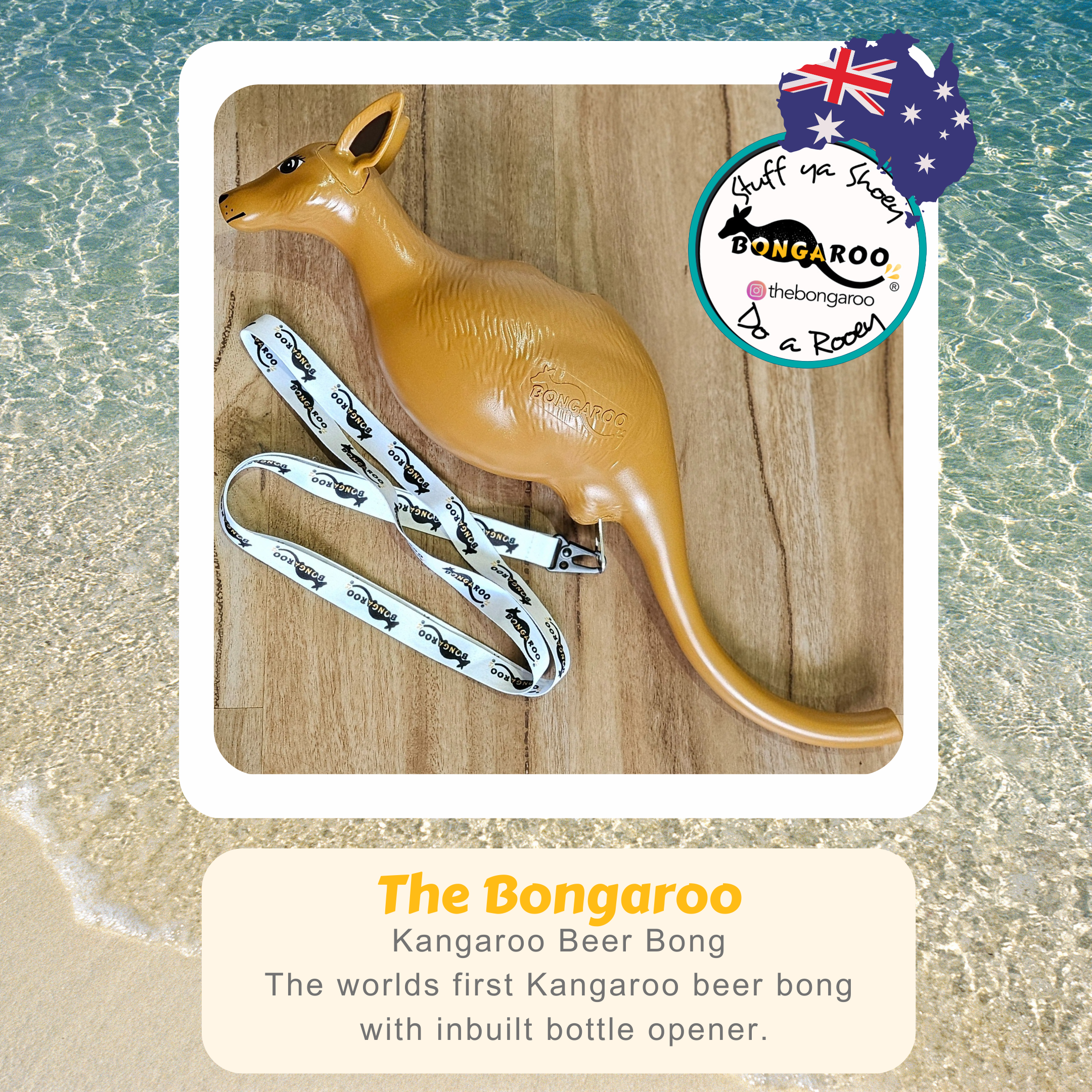 The Bongaroo -  Kangaroo Beer Bong (with Lanyard)