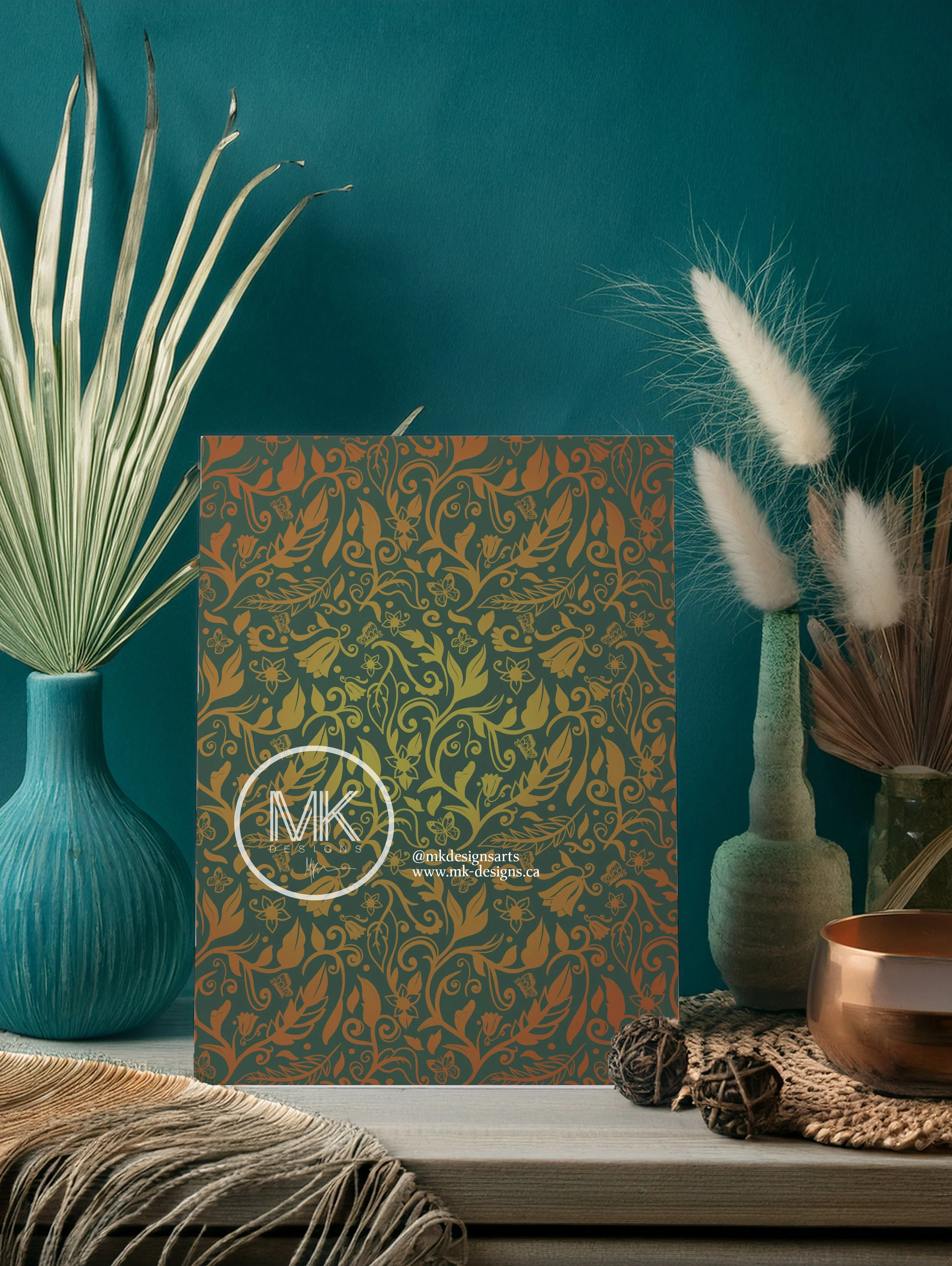 Botanical background design | تصميم خلفية لزهور و أوراق الشجر