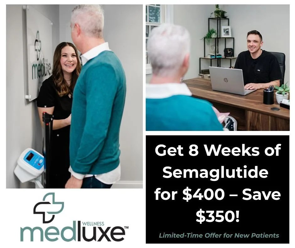 ✨ Kickstart Your Weight Loss Journey! ✨
 For a limited time, you can get 8 weeks of physician-supervised semaglutide treatments for only $400 &mdash; that&rsquo;s just $50 per injection and a total savings of $350! 

This exclusive package includes:
