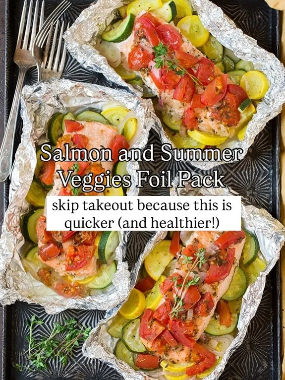 Summer dinner, sorted!

This Salmon and Summer Veggies Foil Pack comes together on one sheet pan, uses up all that zucchini and squash you&rsquo;ve got sitting around, and happens to be loaded with exactly what your hormones want - omega-3s, antioxid