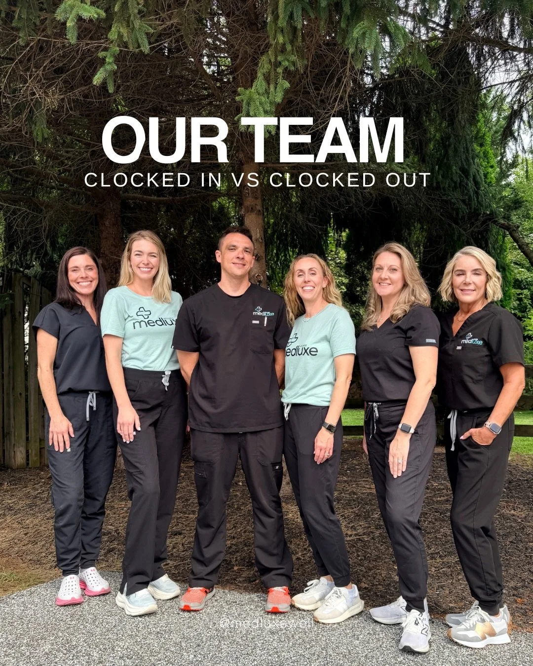 The people taking care of you have whole lives outside this building! Swipe to see the team clocked in and clocked out.

We think this matters, because when you&rsquo;re telling someone about your body, your weight, your marriage, the thing you&rsquo