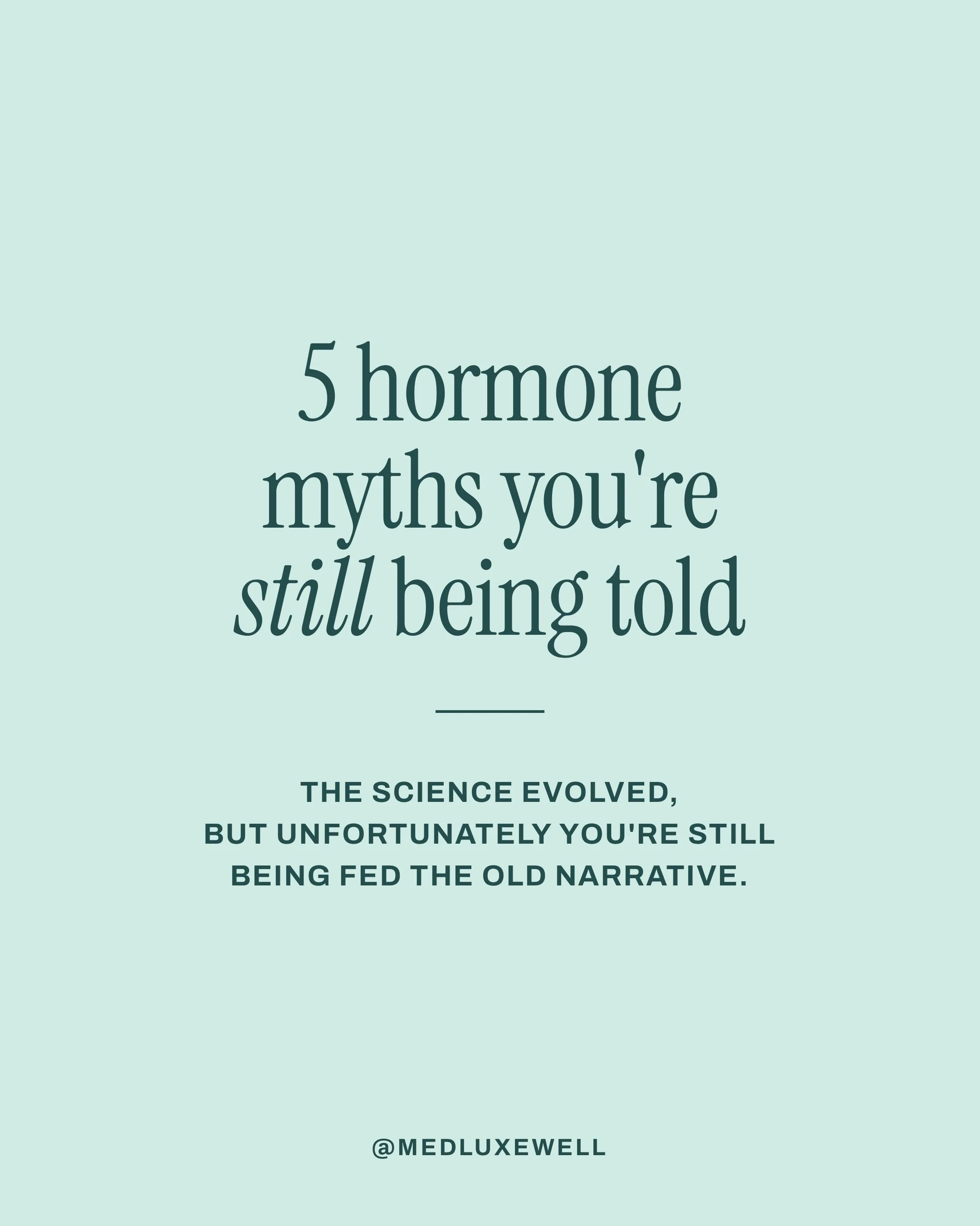 If you&rsquo;ve ever been told hormone therapy is too risky, you&rsquo;re not alone. 

Most of that fear goes back to a single study from 2002, and the research has come a long way since then. 

Swipe through to see five things women are still being 
