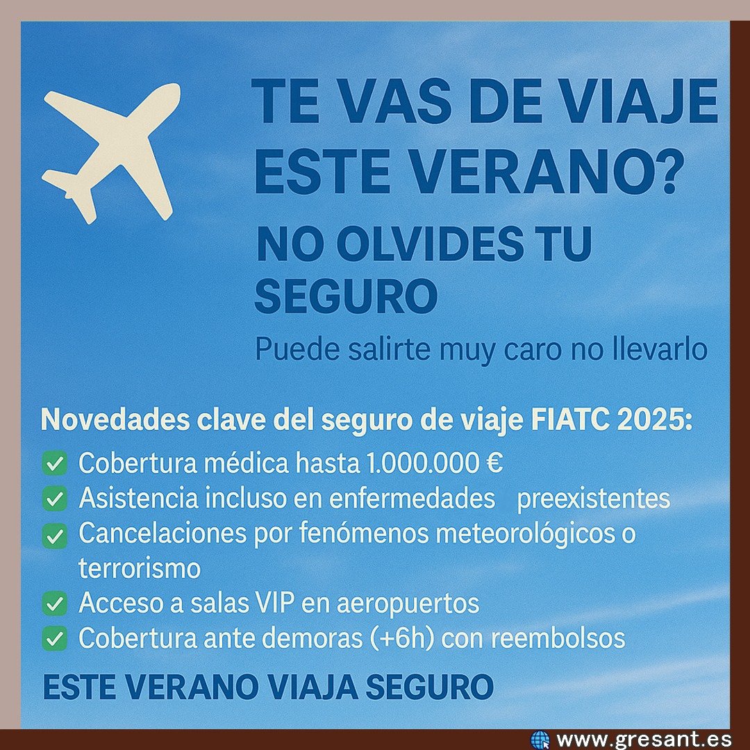 ✈️ ¿Te vas de viaje este verano? ¡No olvides tu seguro! Puede salirte muy caro no llevarlo.
El verano es para disfrutar, pero también es cuando más imprevistos ocurren: cancelaciones, enfermedades, retrasos... Por eso, en