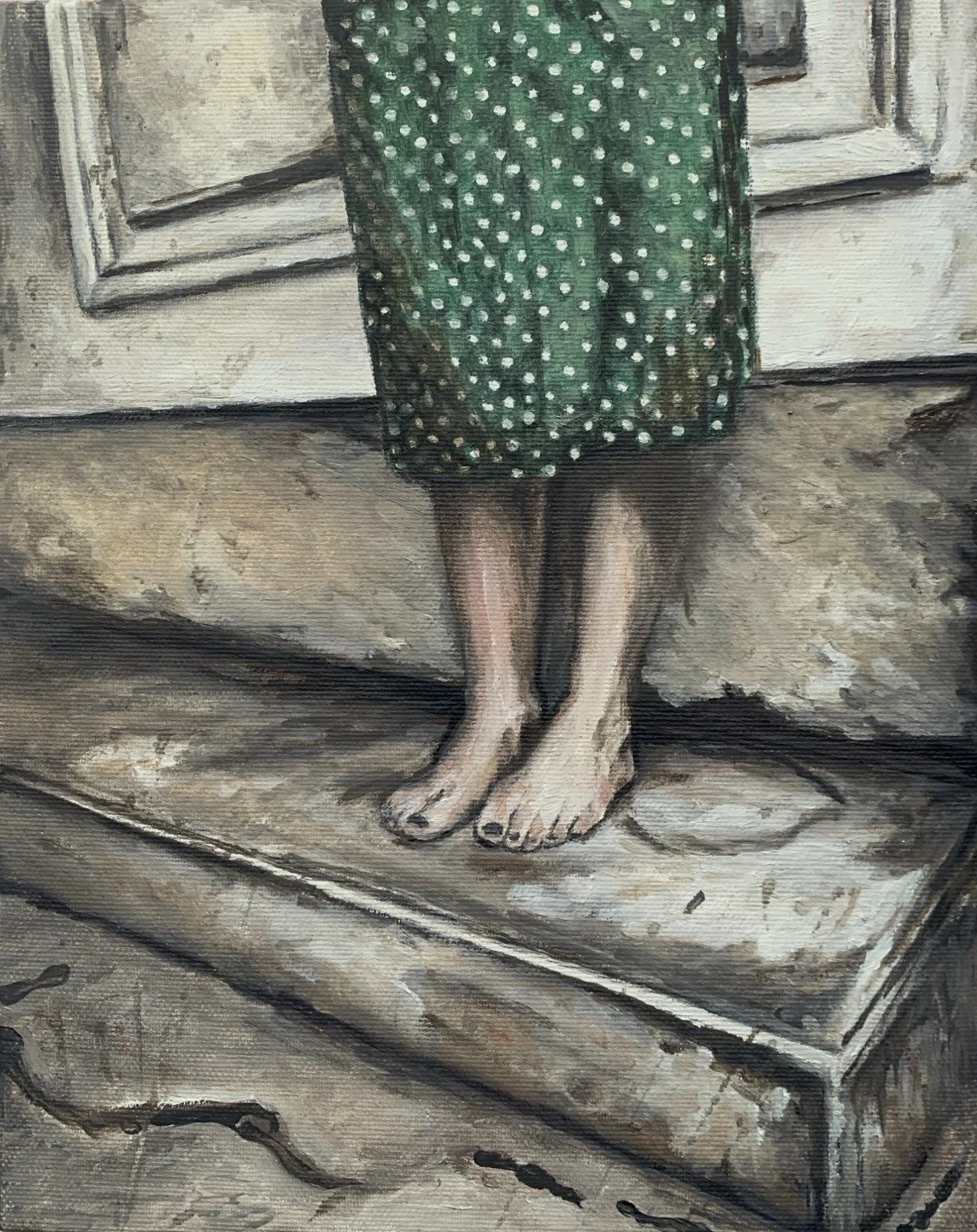 la fille d’attente, oil on canvas – 30 x 24 cm - 2019