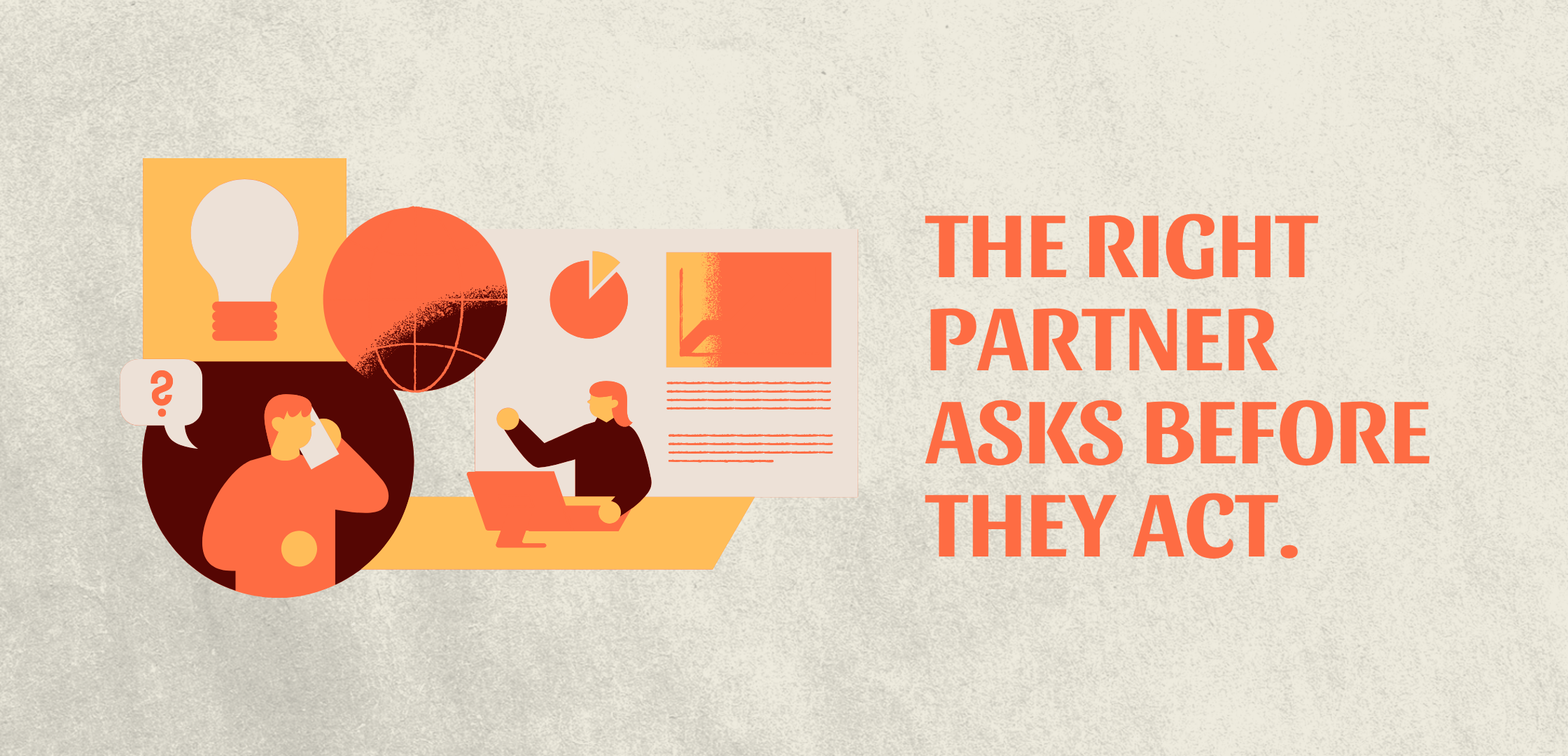 Founder and marketing partner reviewing strategy together