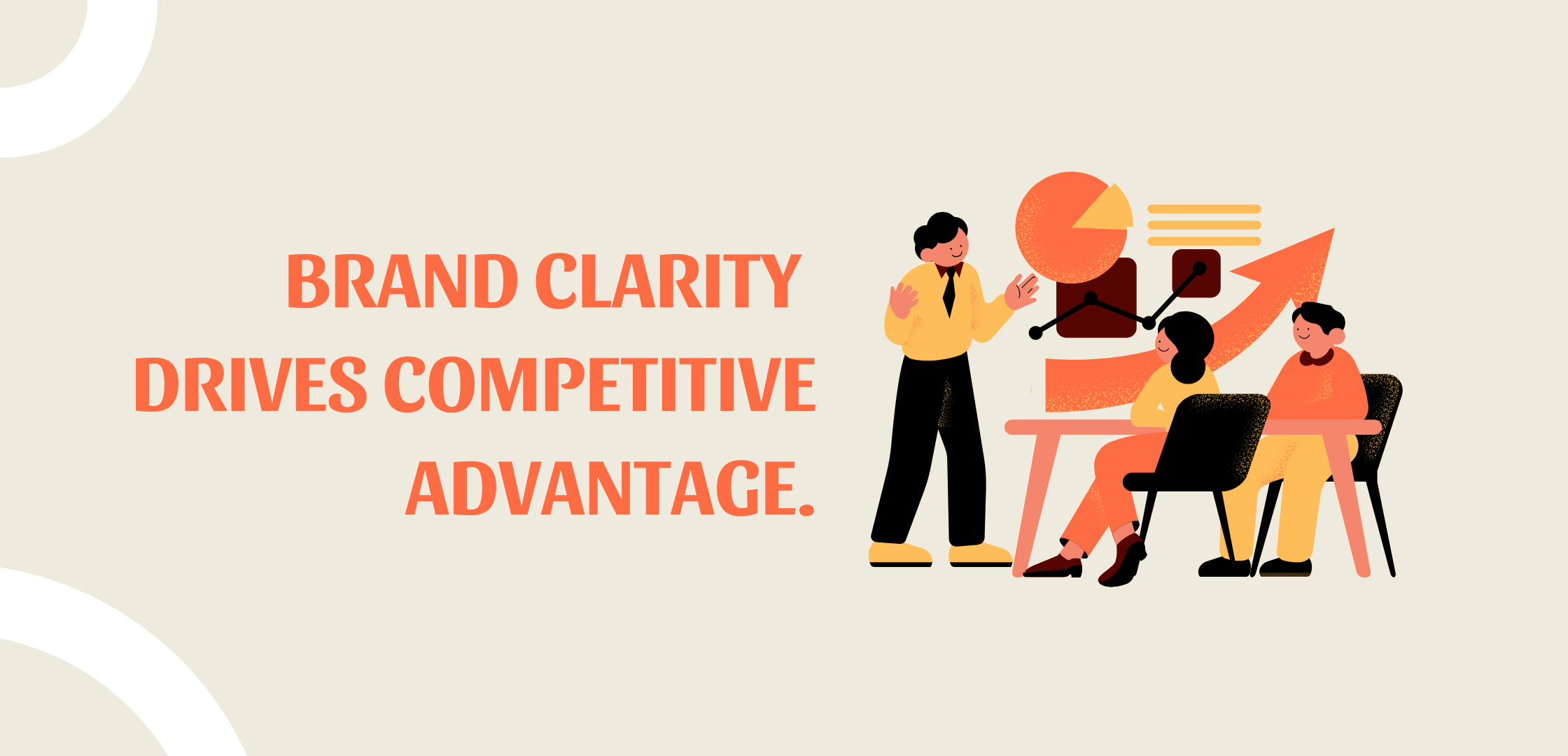 Business team reviewing charts and growth metrics symbolising strategic brand positioning, identity clarity and competitive advantage in a saturated SME market.