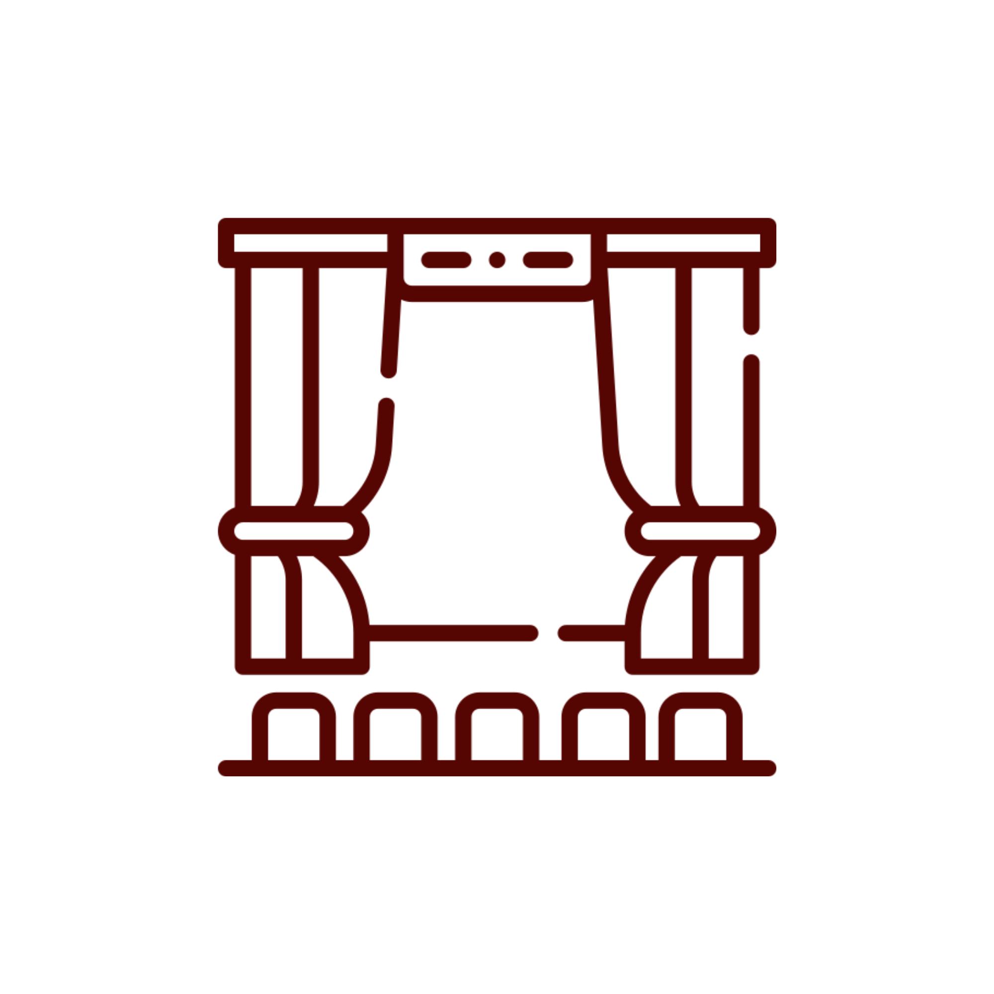 A black background with the outline of a red, stylized table with four legs.