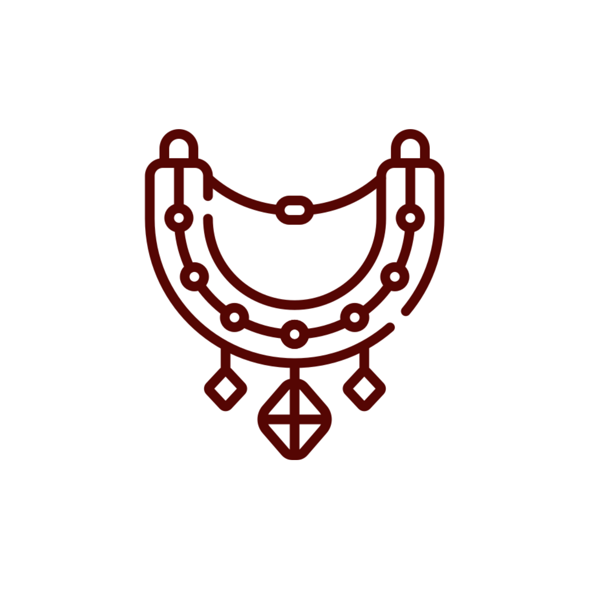 Outline of a human head with a brain, connected to various symbols representing different aspects of the mind and mental health.