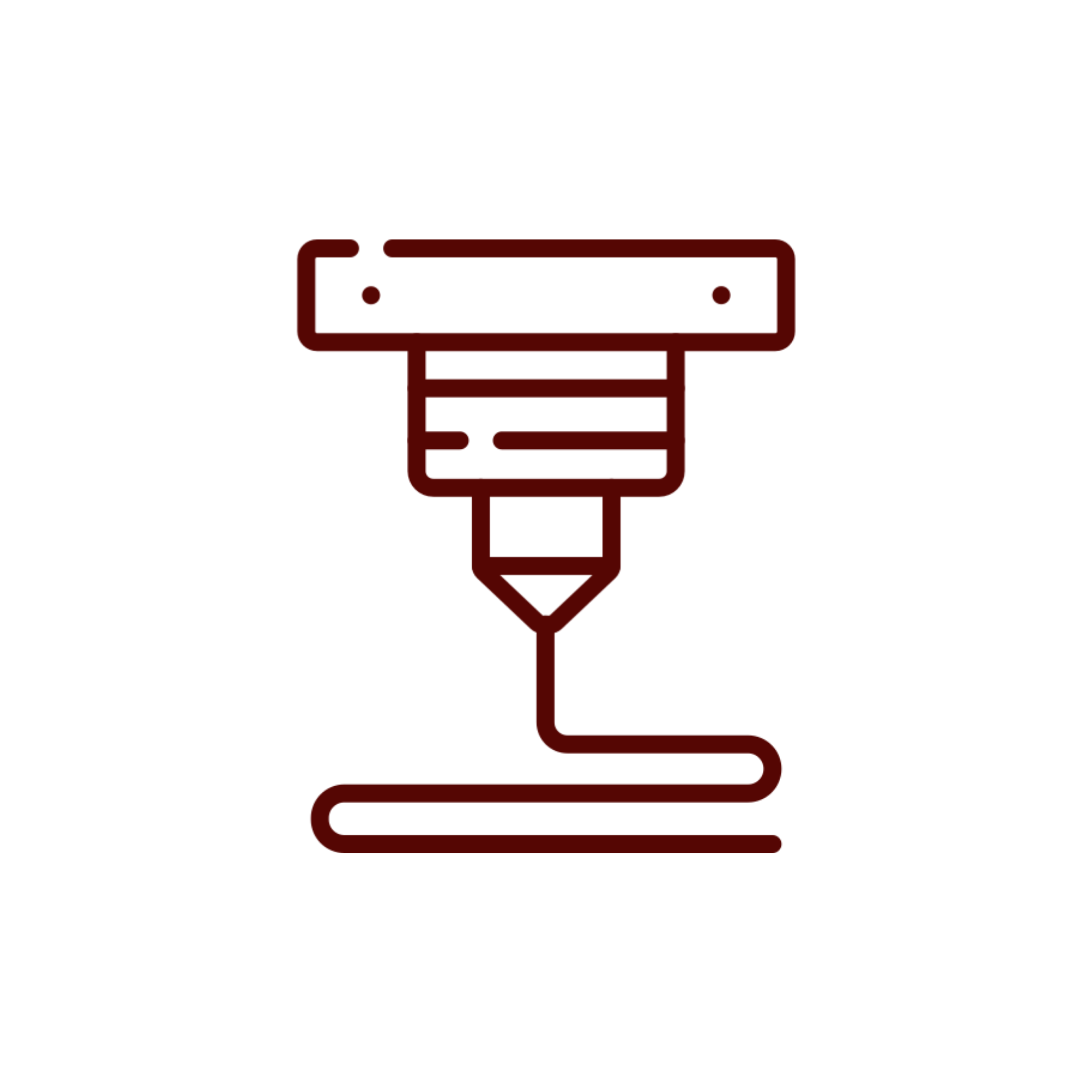 Red and black schematic drawing of a fountain pen nib showing internal components.