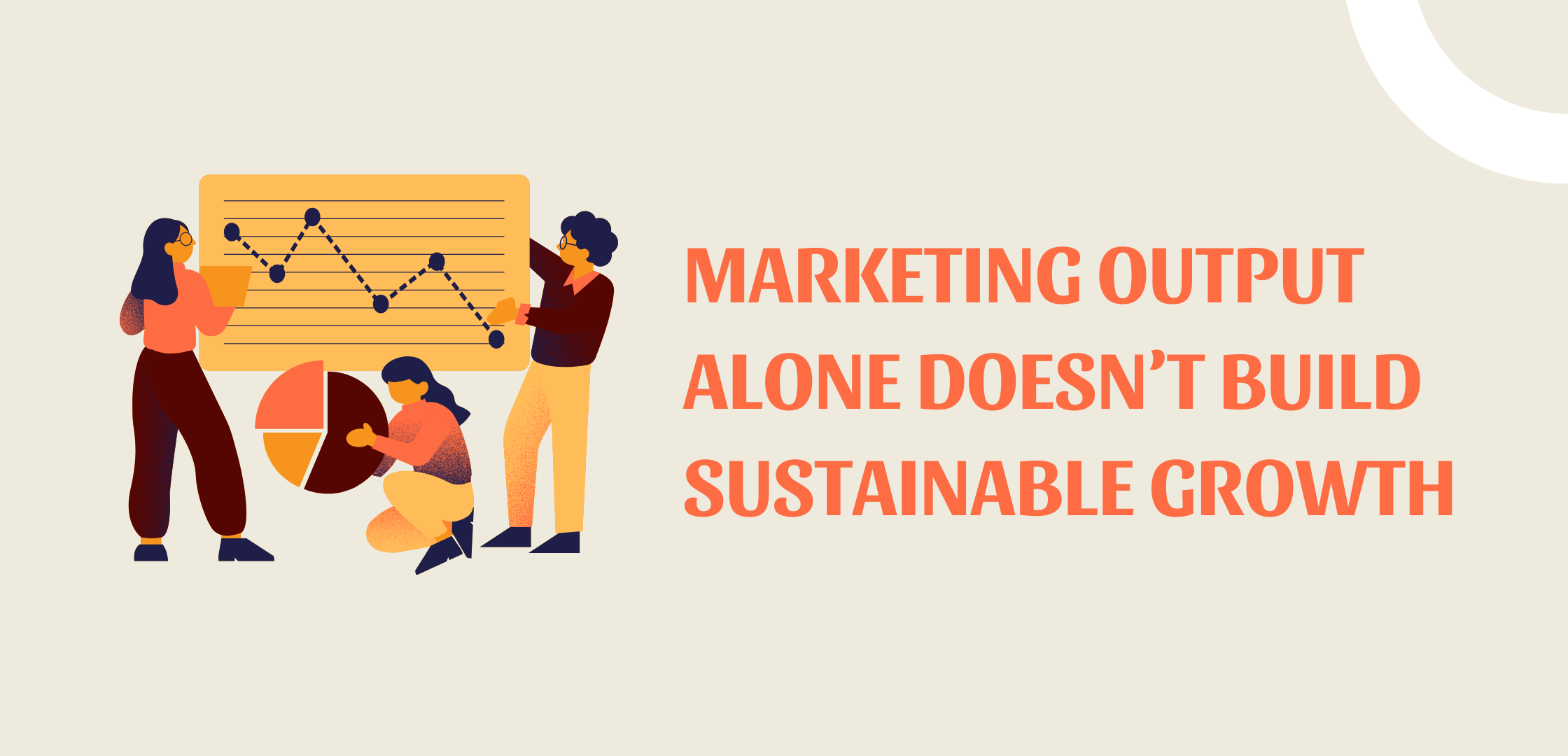 Business growth strategy illustration showing marketing analytics and campaign execution, representing the difference between marketing output and sustainable growth architecture for Singapore SMEs.