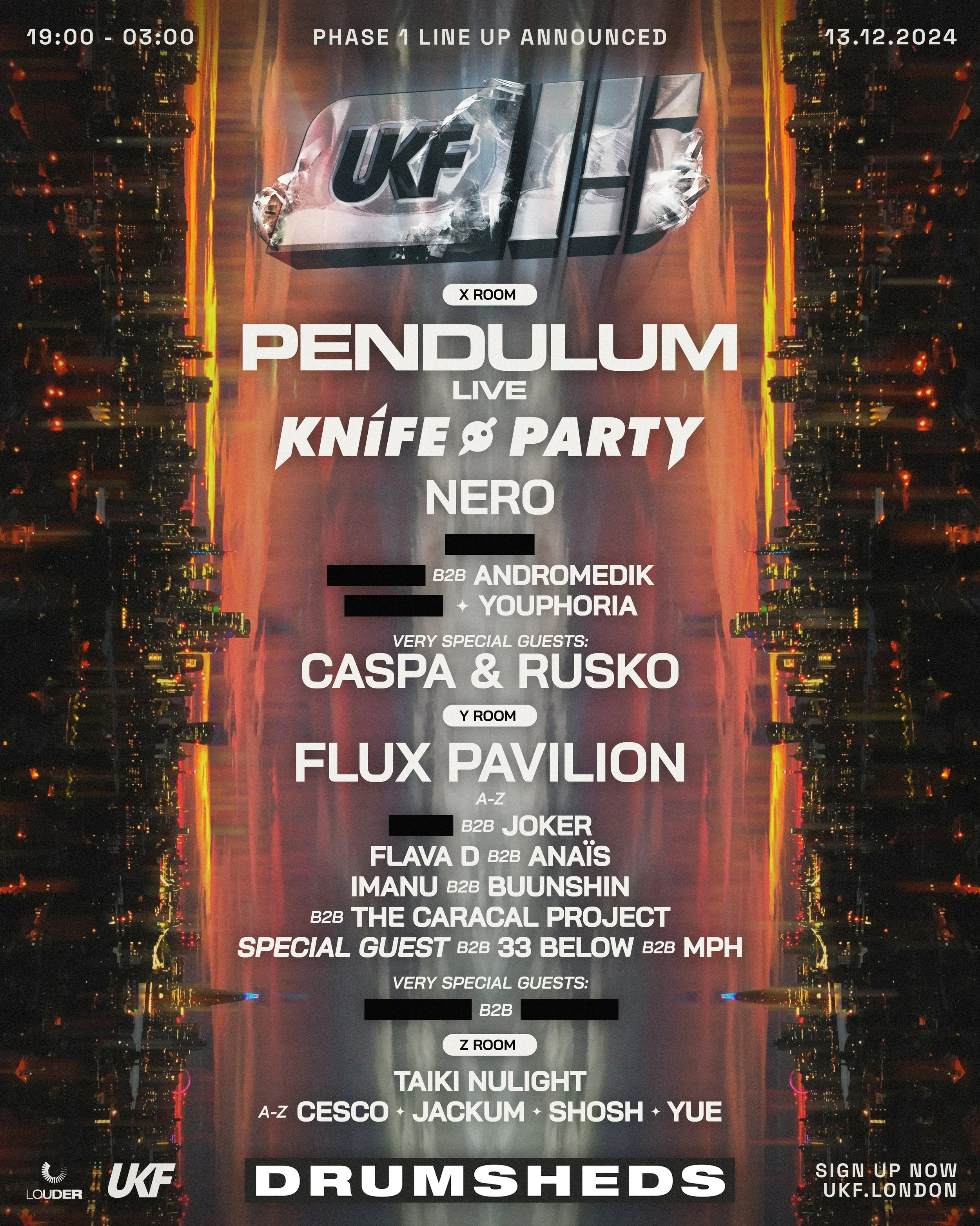 Line up for UKF15 show at Drumsheds