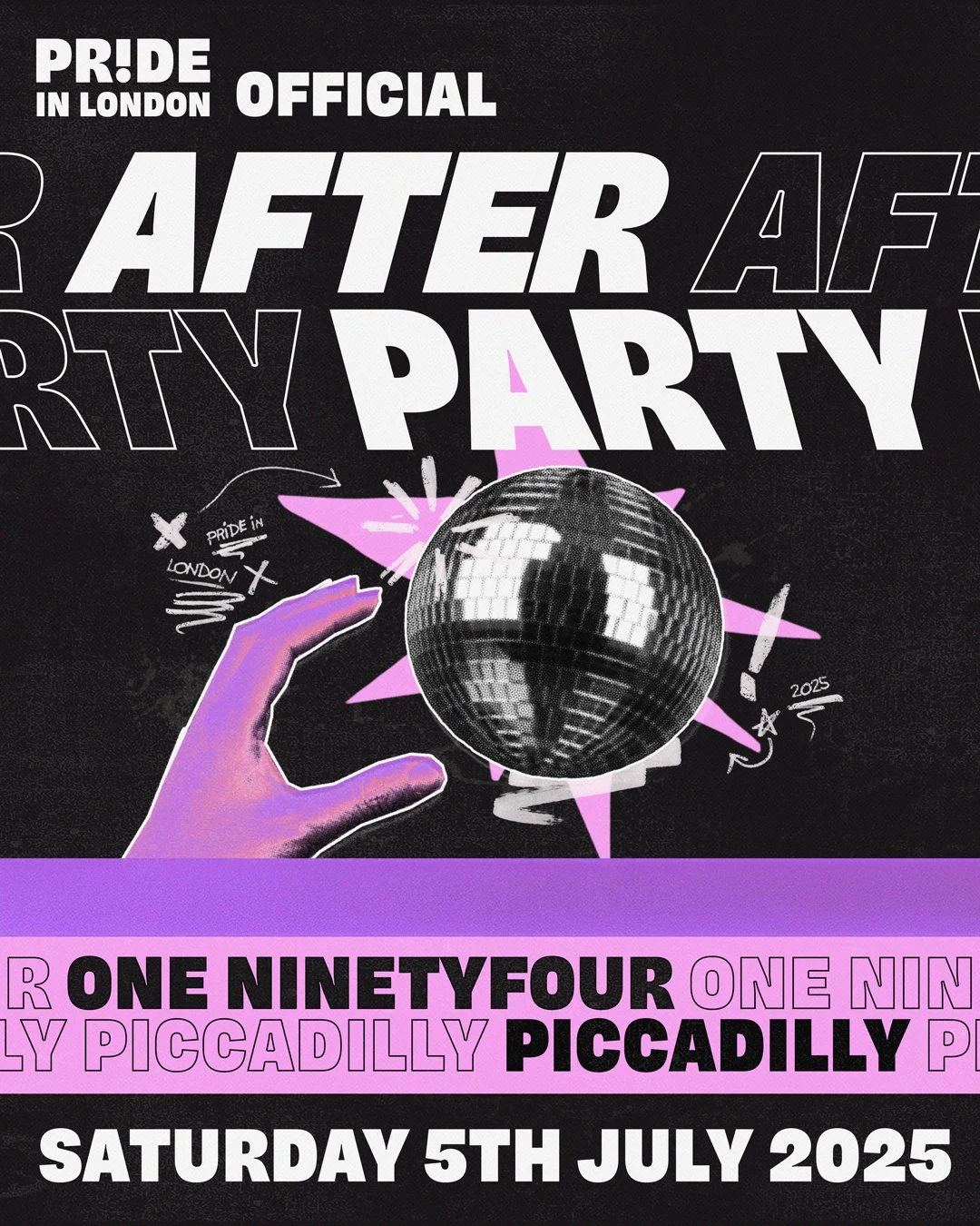Announcement artwork for the Pride in London official after party