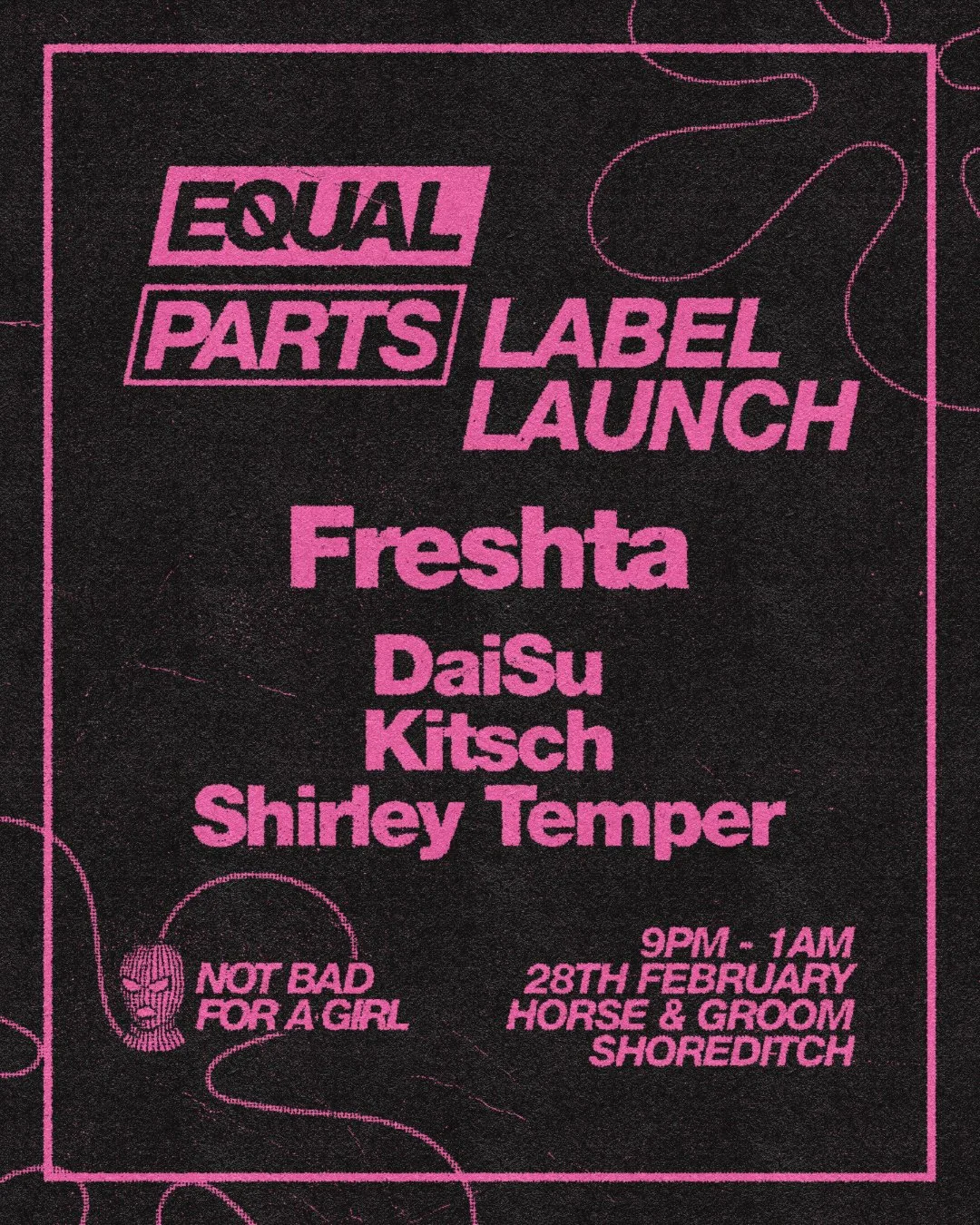 Flyer for the Equal Parts Label Launch